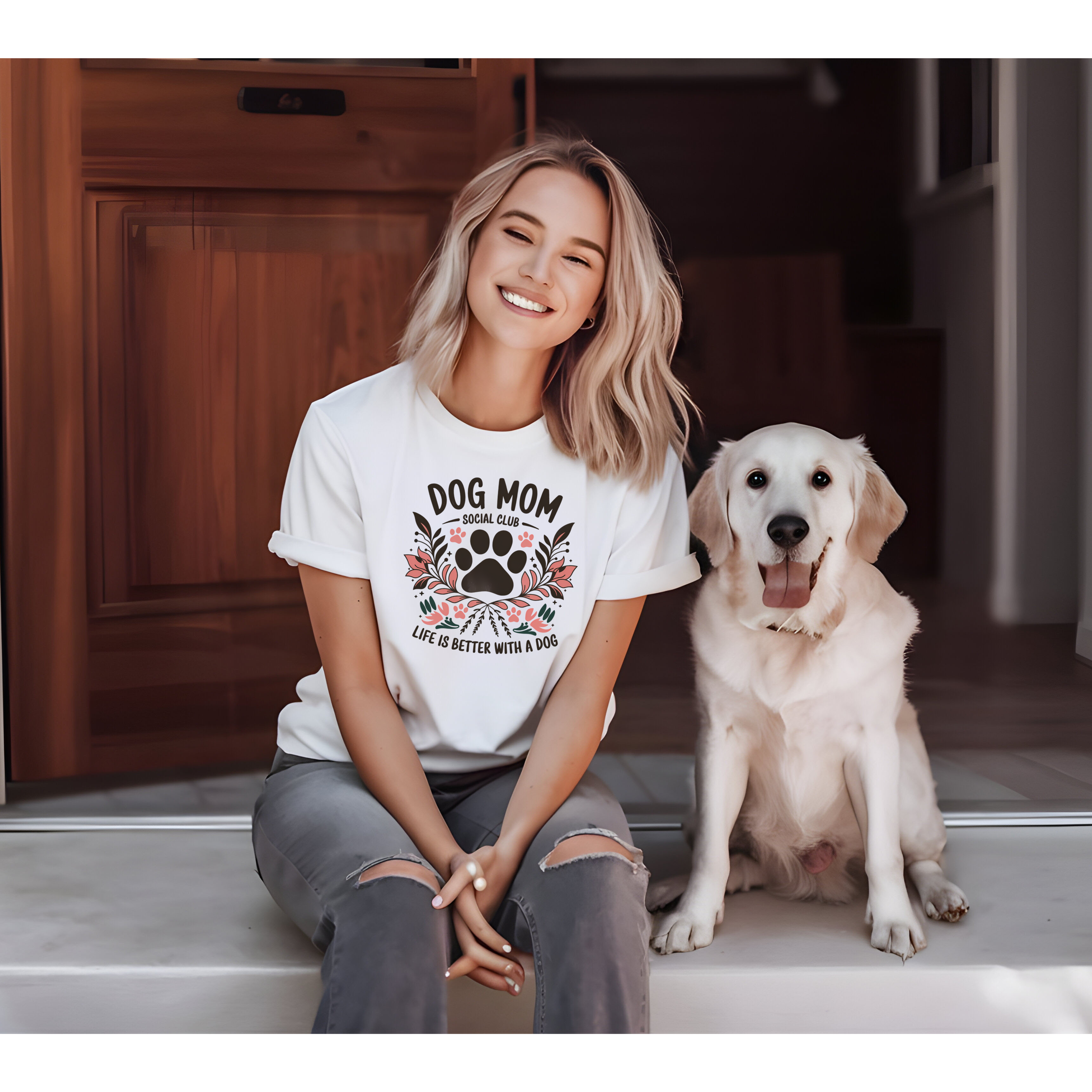 Dog Mom Social Club T-Shirt - Life is Better with a Dog