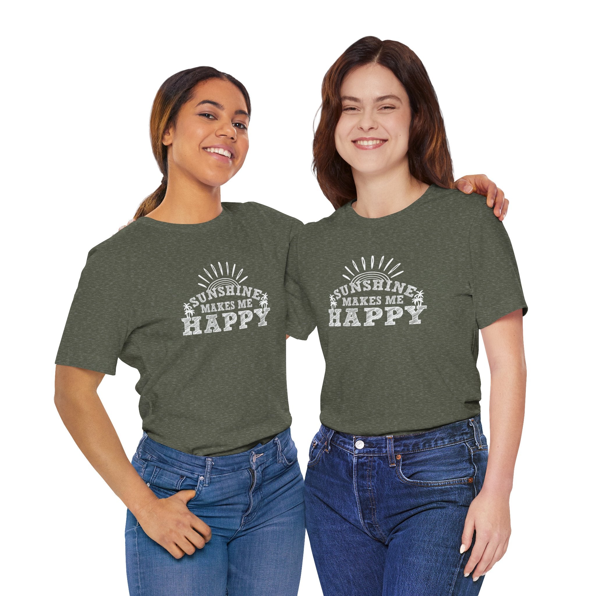 Sunshine Makes Me Happy Tee, Unisex T-Shirt for Positive Vibes, Gift for Friends, Summer Apparel, Motivational Shirt