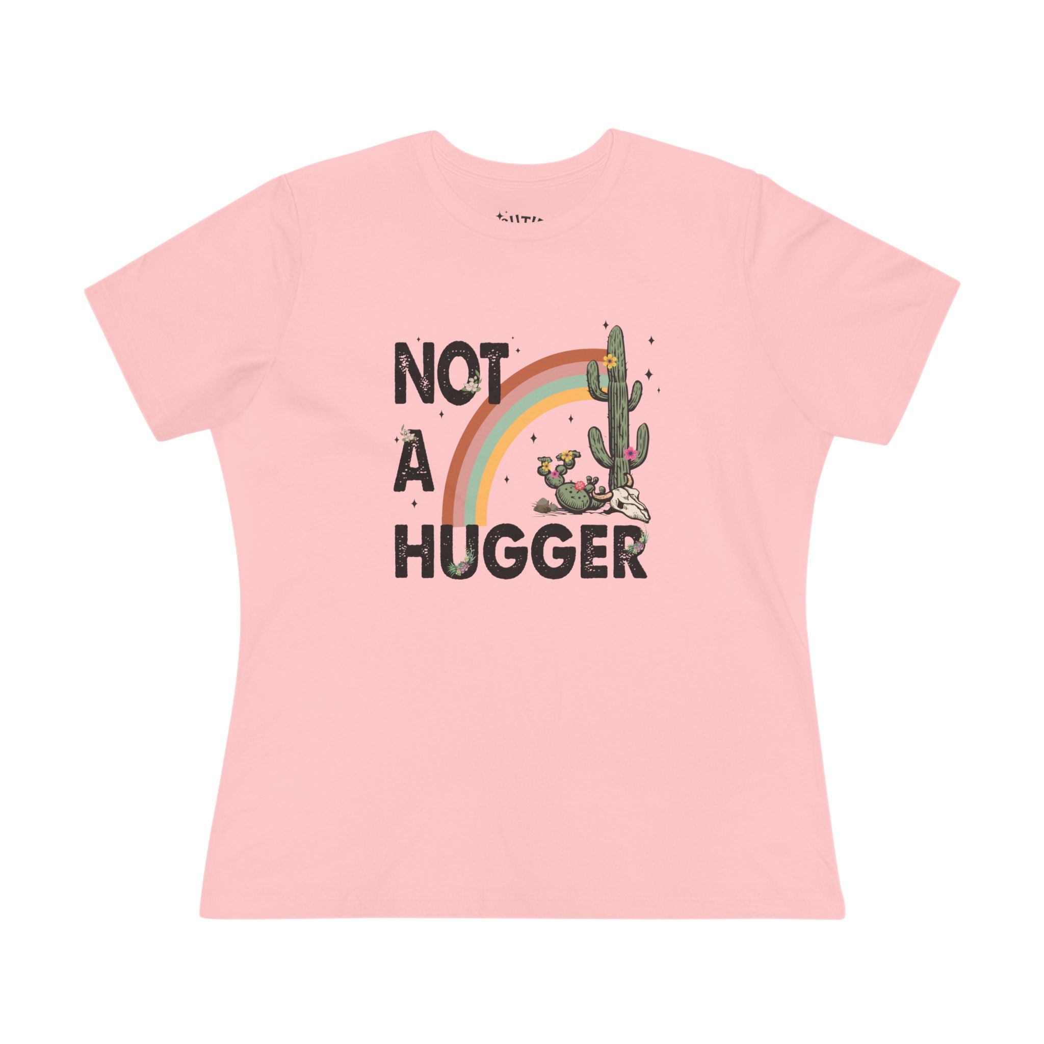 Cactus Humor Tee - "Not a Hugger" Cotton T-Shirt, Funny Gift for Plant Lovers, Casual Wear, Great for Birthdays, Everyday Style
