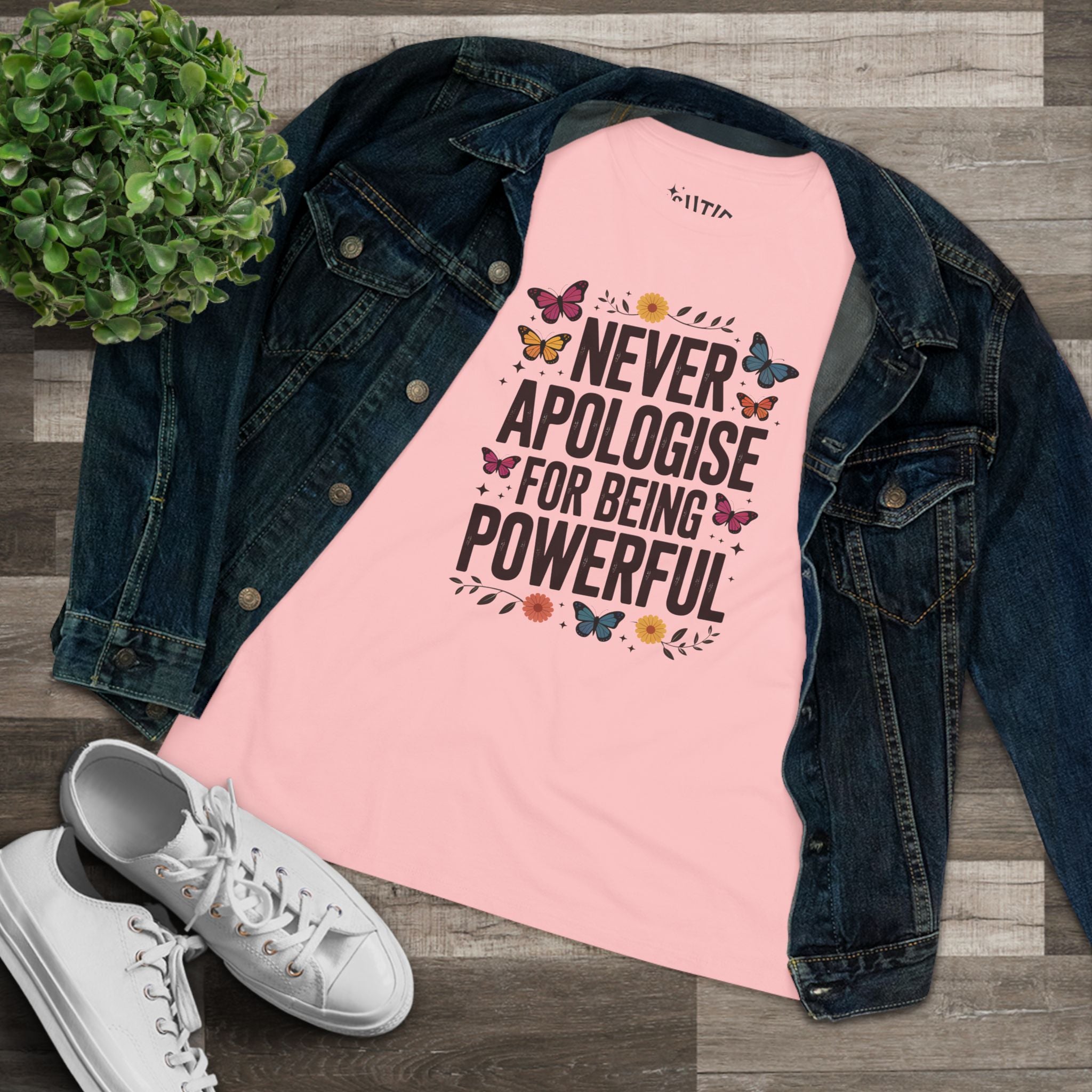 Empowering Butterfly Women's Cotton Tee - Never Apologise For Being Powerful - Feminist T-Shirt, Gift for Women, Inspirational Top, Motivational [...]