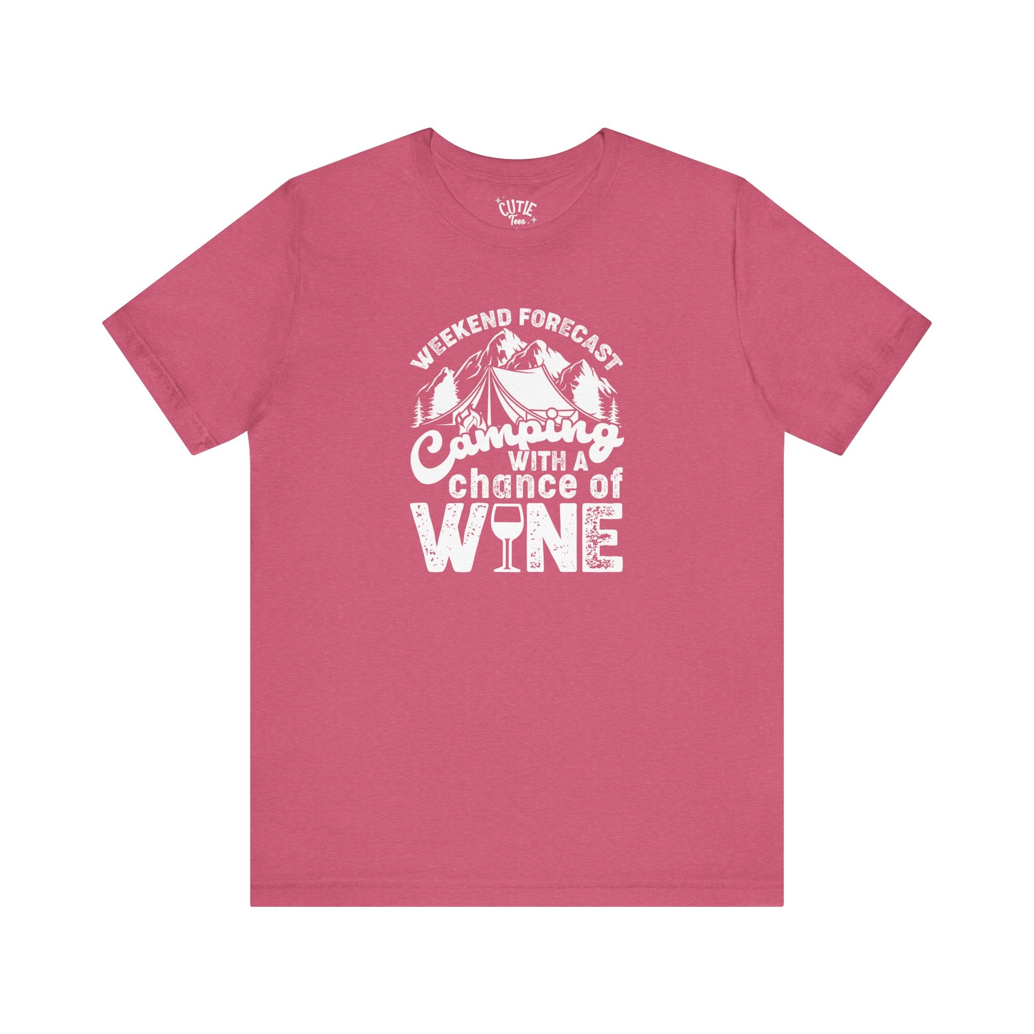 Wine Lover's Camping Tee, Fun Camping Shirt, Weekend Forecast T-Shirt, Outdoor Adventure Apparel, Gift for Wine Enthusiasts