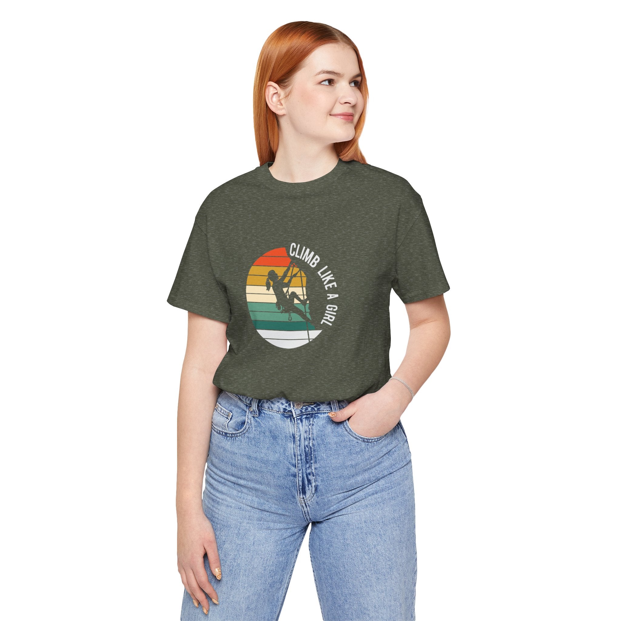 Climb Like a Girl Unisex Tee - Adventure Shirt, Climbers Gift, Women's Empowerment Tee, Fun Outdoor Wear, Sporty Casuals