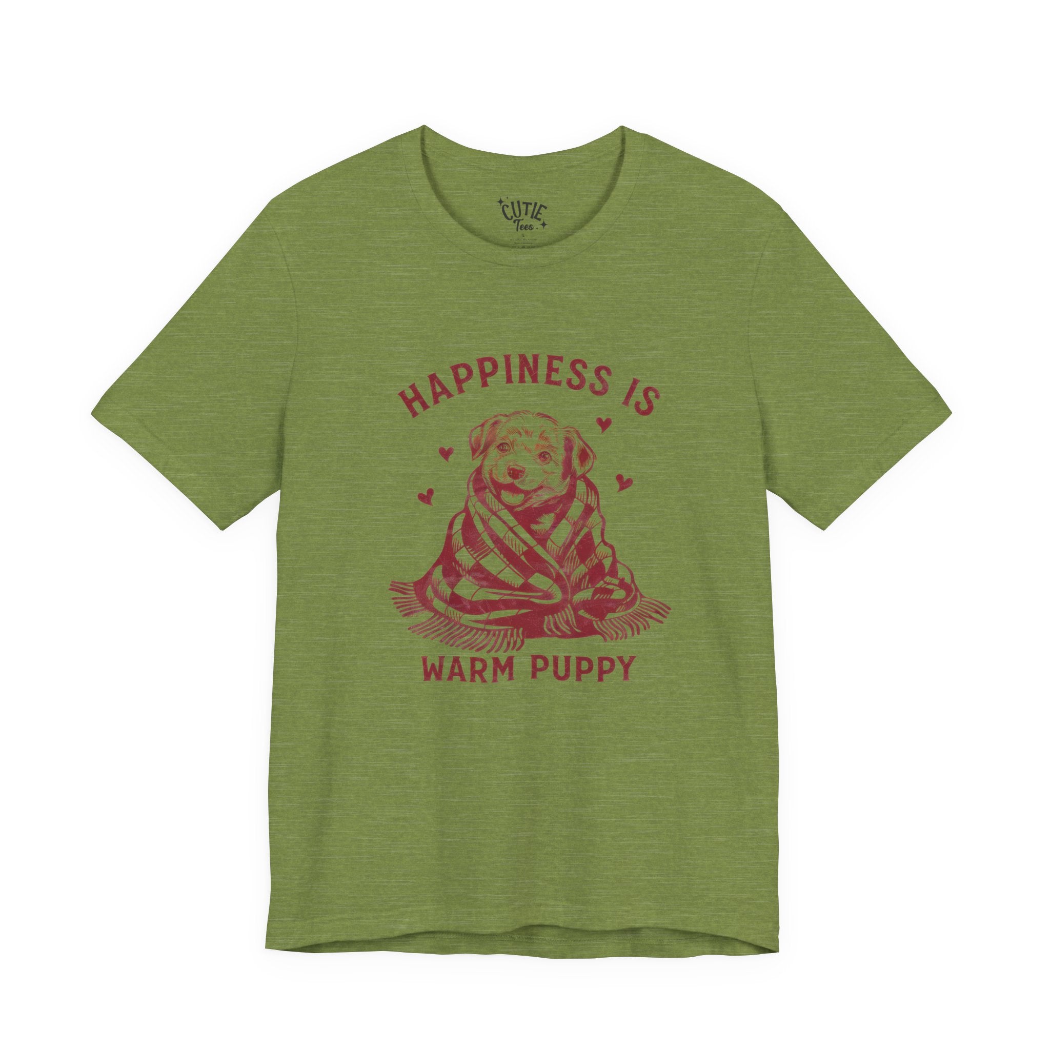 Happiness Is a Warm Puppy Retro Graphic Tee — Heart Puppy Design