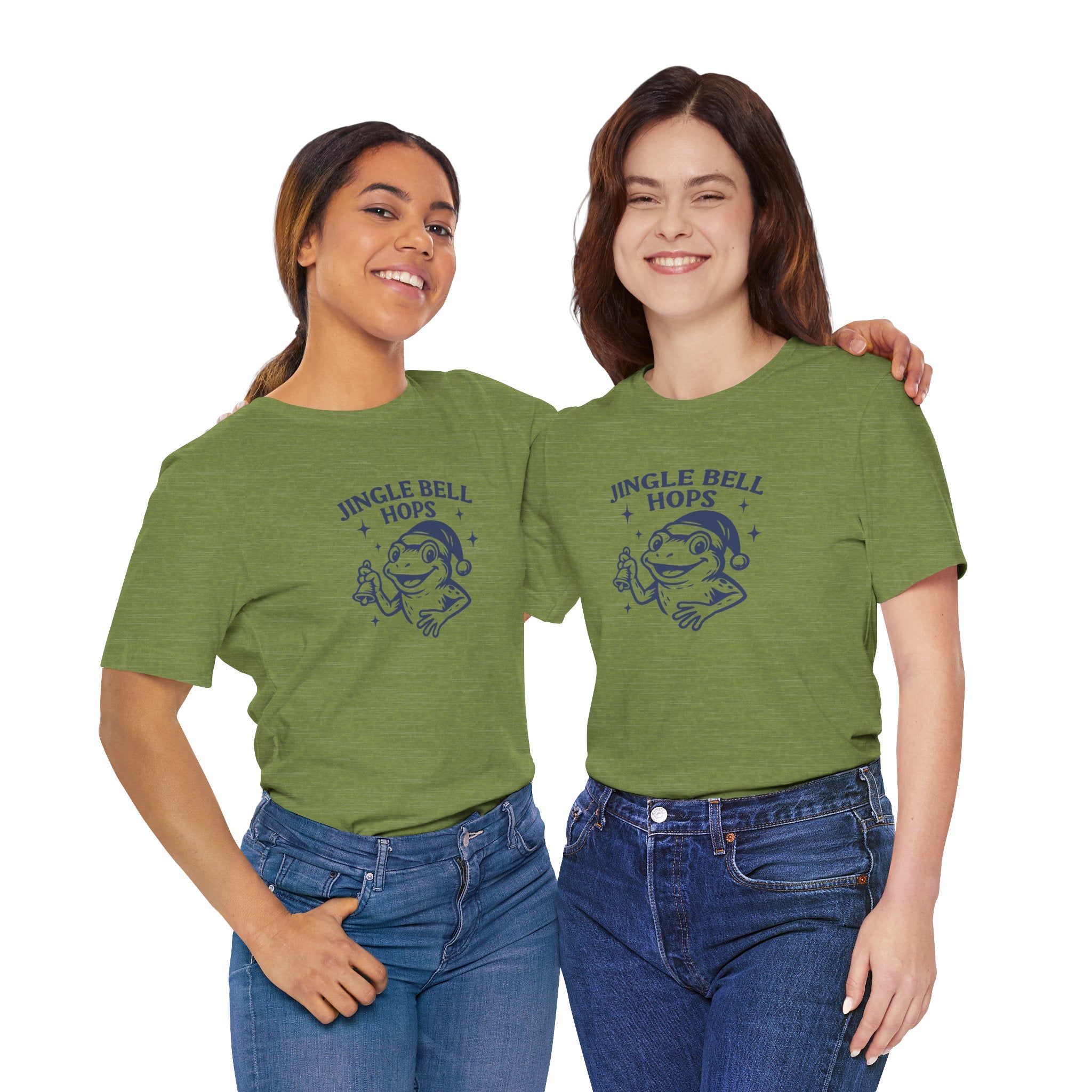 Frog Christmas Jingle Bell Hops Tee, Fun Holiday T-Shirt, Unisex Christmas Apparel, Gift for Frog Lovers, Cute Festive Wear, Cheerful Seasonal Top