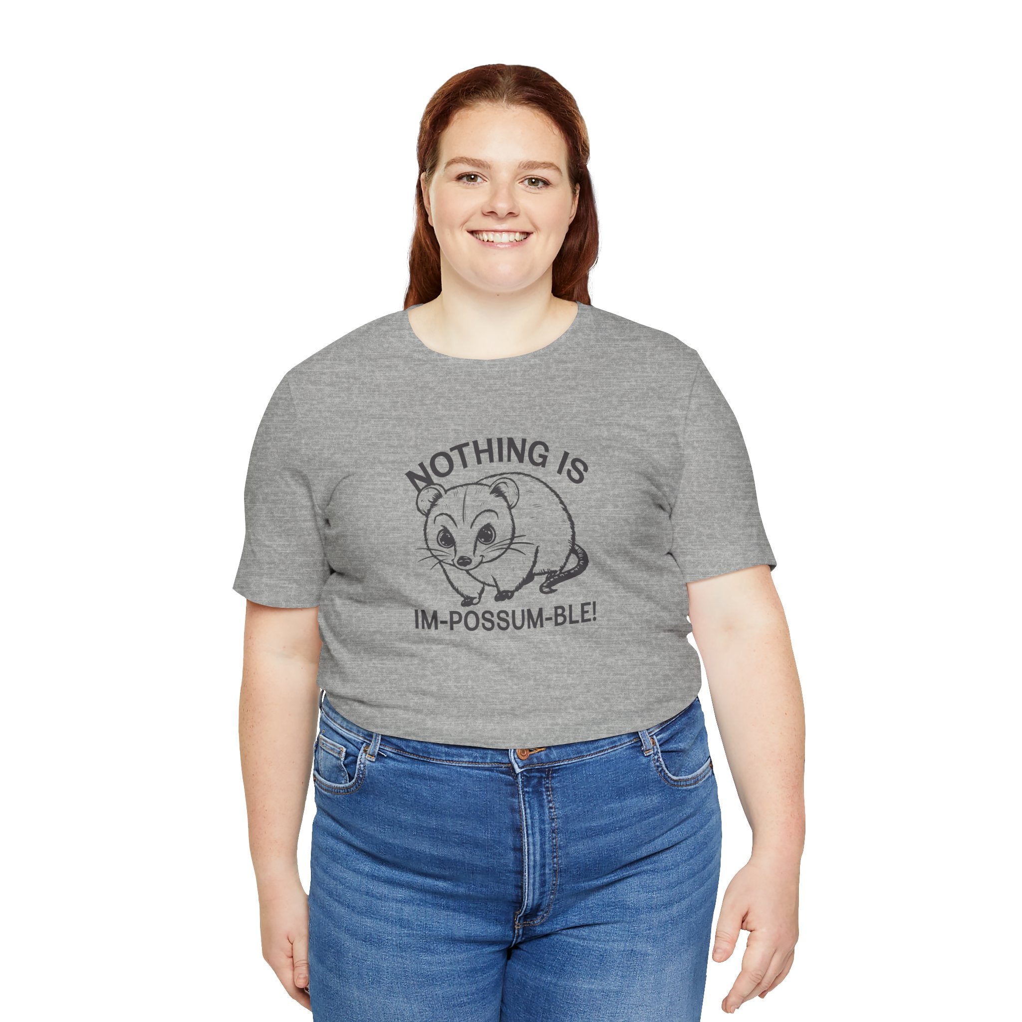 Possum Inspirational Tee - Im-Possum-Ble Unisex Jersey Tee – Cute Animal Humor Shirt for Gifts, Casual Wear, Birthdays, Animal Lovers, Celebrations