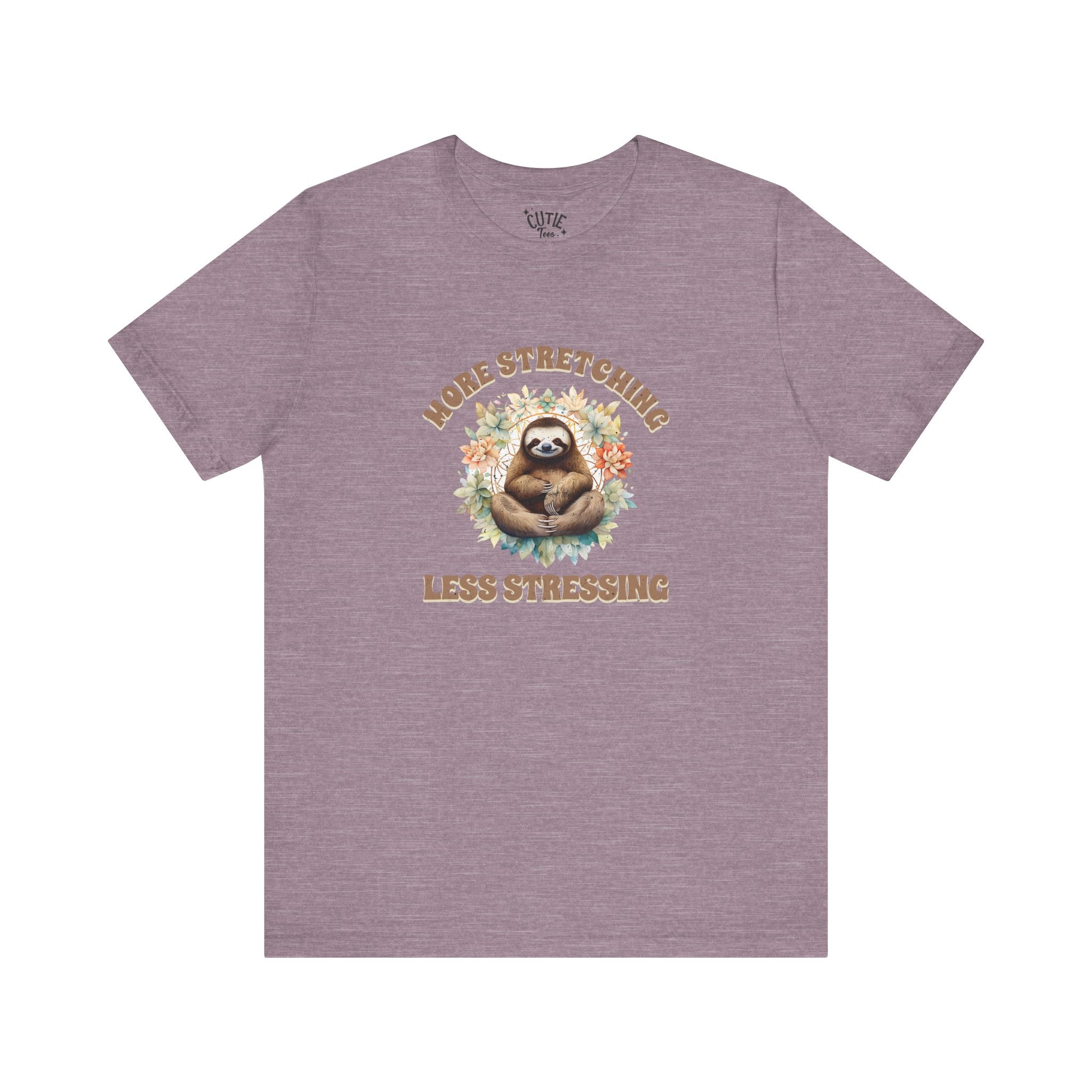 Relaxing Sloth Tee | More Stretching Less Stressing | Casual Wear, Funny Gift, Nature Lover, Yoga Shirt, Unisex Apparel