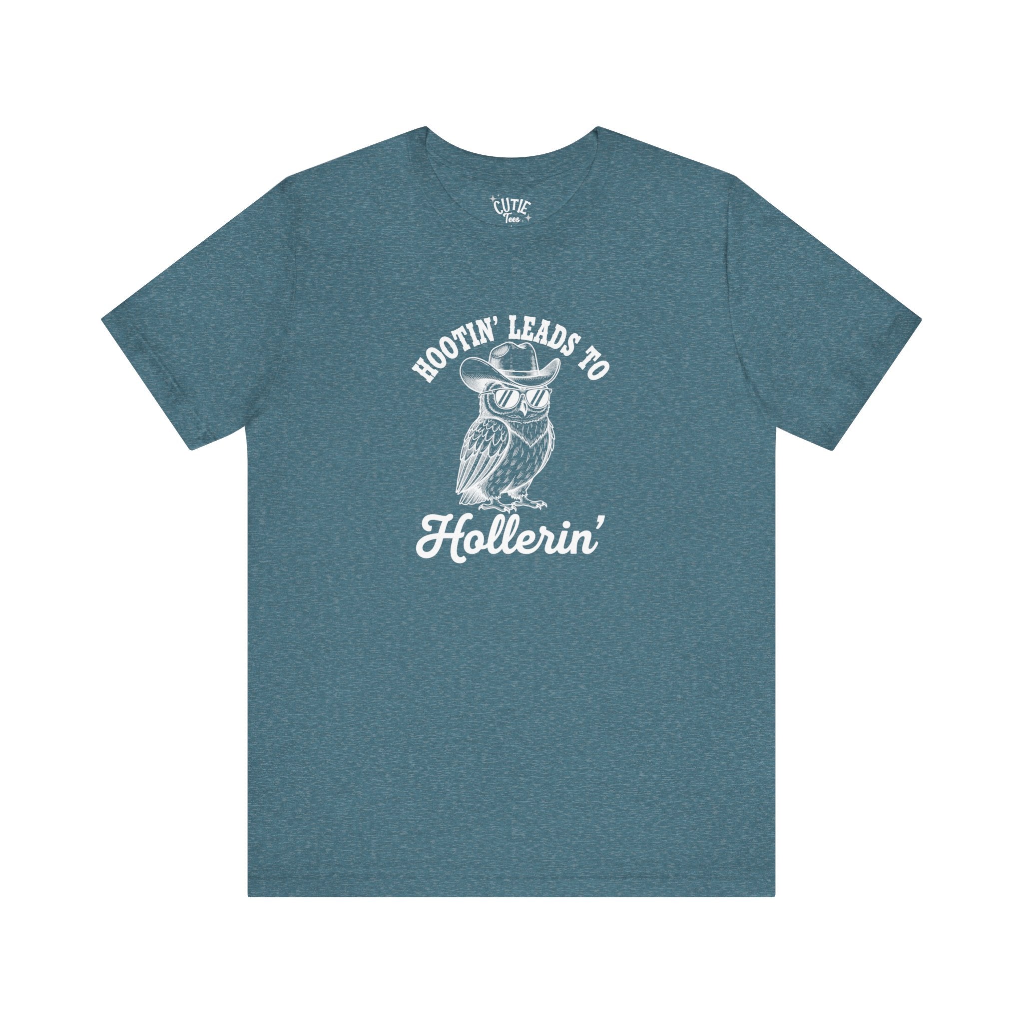 Owl Hootin' Leads to Hollerin' Unisex Tee, Funny Owl T-Shirt, Gift for Owl Lovers, Casual Wear, Animal Lover Apparel