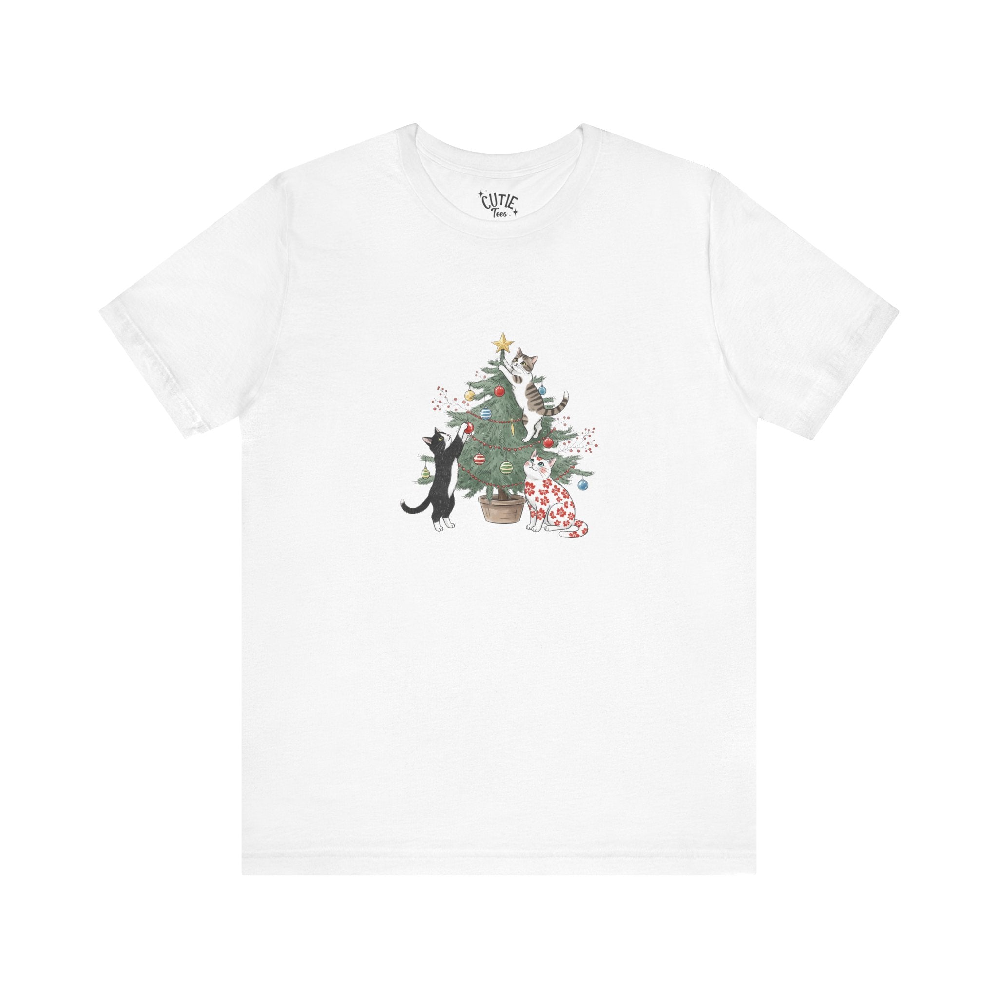Cat Tee: Cute Cat Lovers Christmas T-Shirt, Holiday Apparel, Pet Lover Gift, Seasonal Outfit, Fun Christmas Decorations