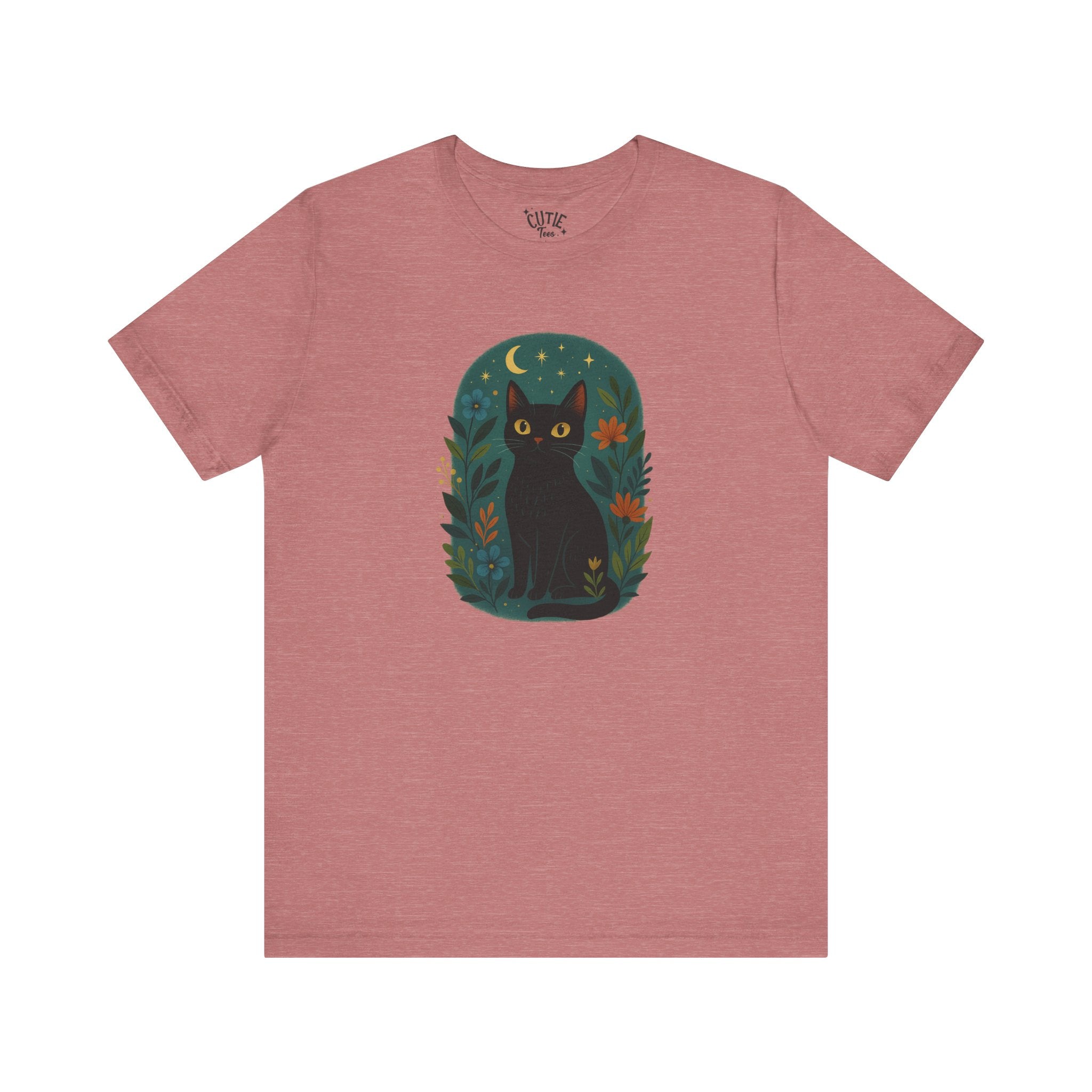 Black Cat Tee, Cute Cat Shirt for Cat Lovers, Cozy Gift for Pet Lovers, Halloween Outfit, Casual Everyday Wear, Mystical Tee
