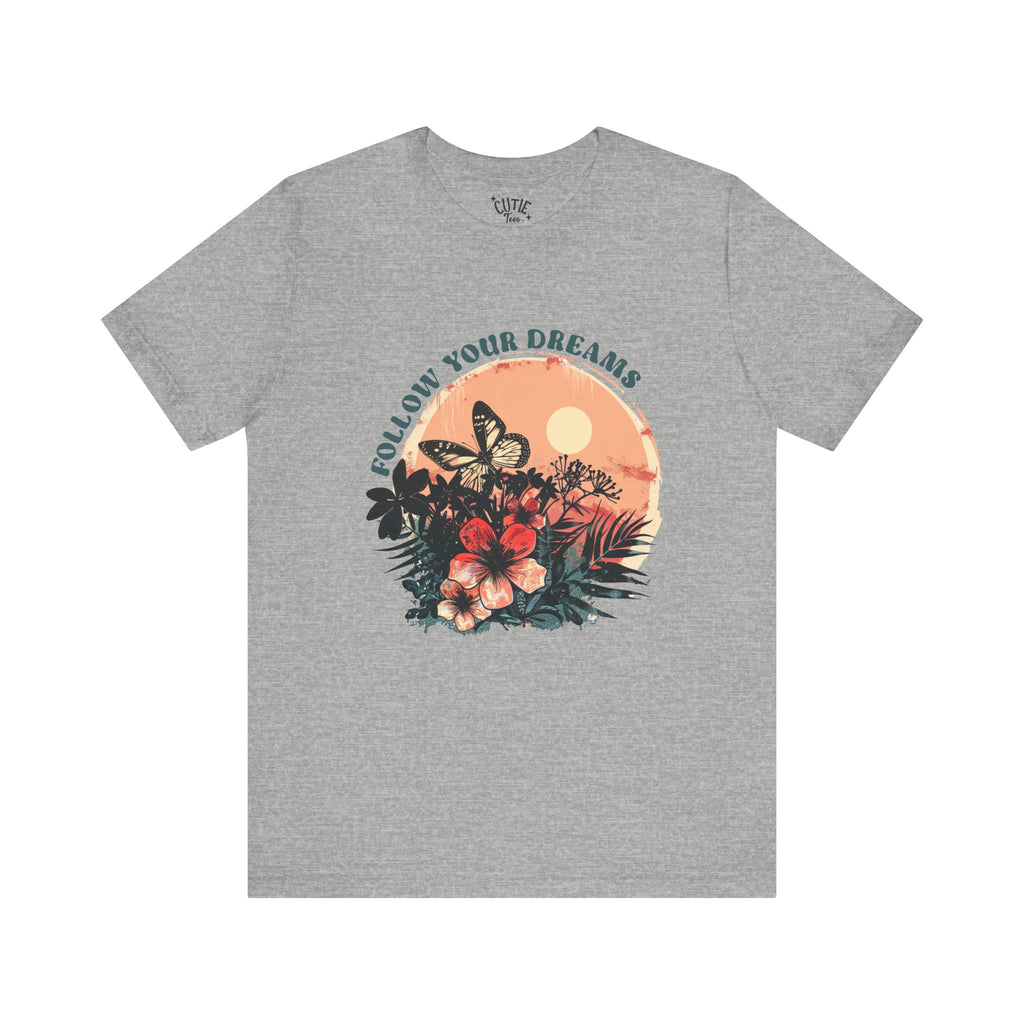 Floral Dreamer Tee - Inspire Belief, Perfect Gift for Teens, Motivation Shirt, Nature Lovers, Birthday, Casual Wear, Unisex Cut