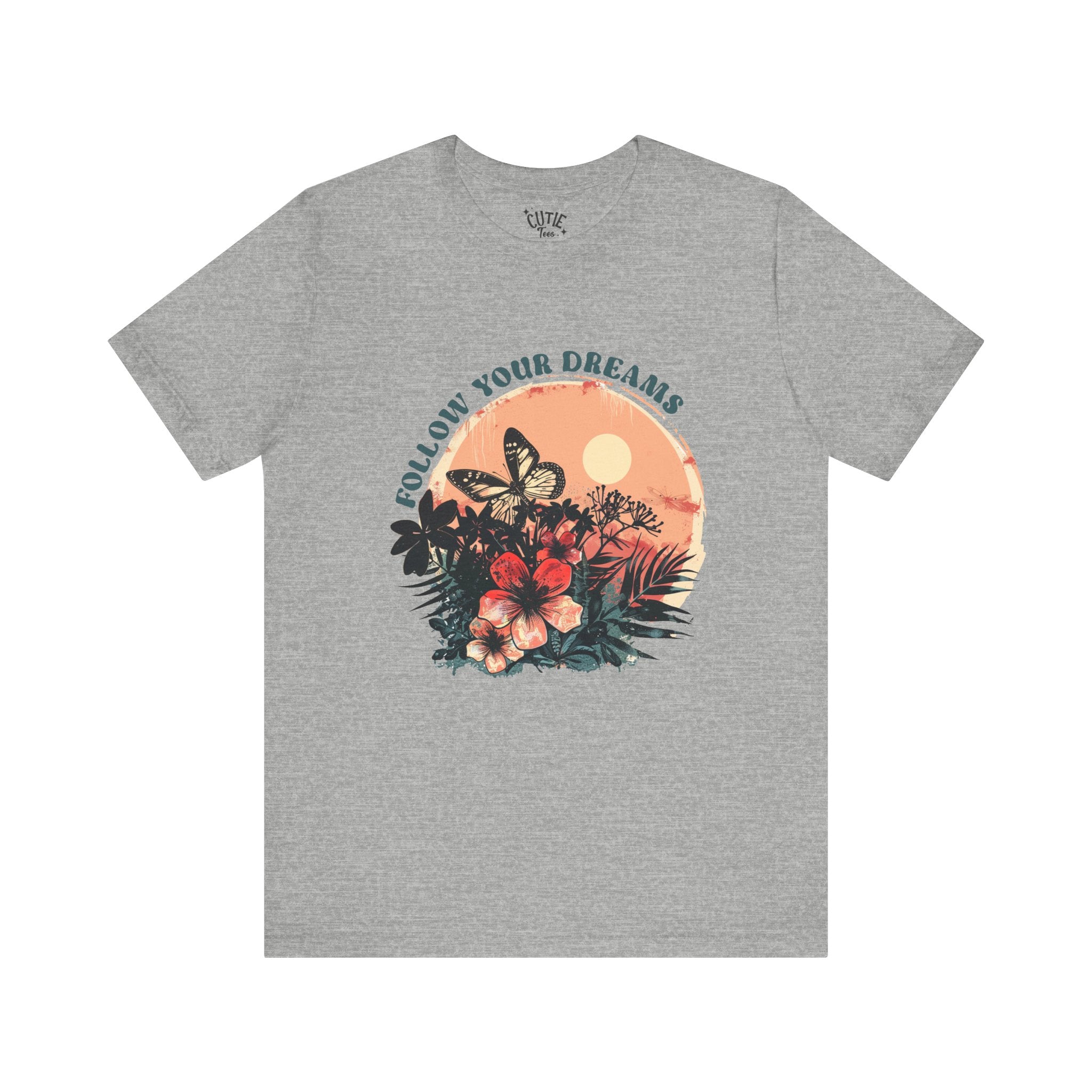 Floral Dreamer Tee - Inspire Belief, Perfect Gift for Teens, Motivation Shirt, Nature Lovers, Birthday, Casual Wear, Unisex Cut