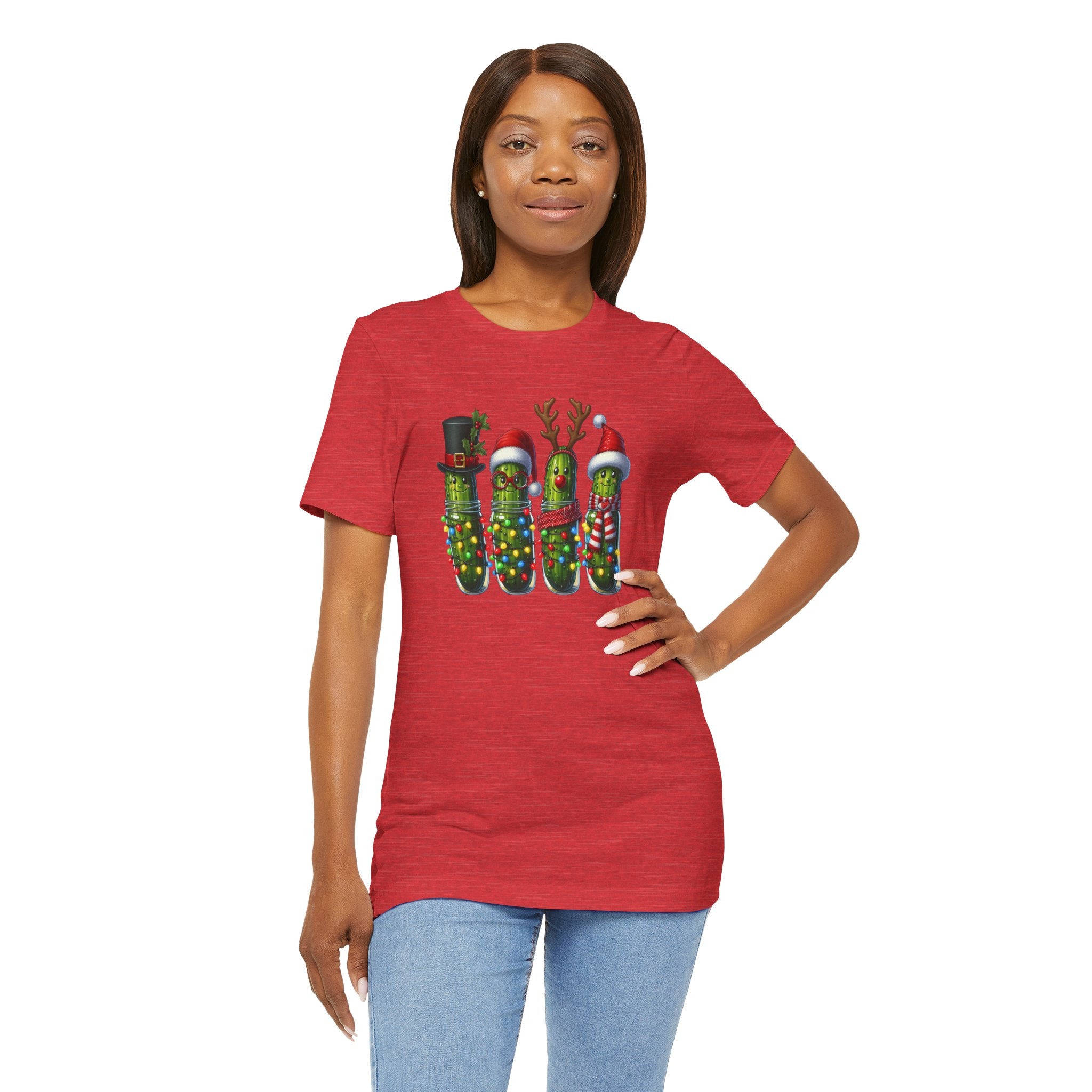 Holiday Pickle Tee, Funny Christmas T-Shirt, Unisex Gift, Festive Apparel, Quirky Holiday Top, Unique Holiday Wear