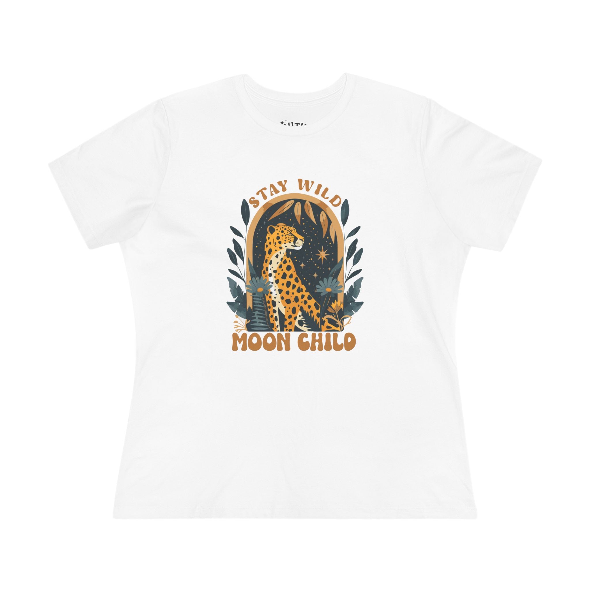 Boho Tee - Moon Child, Stay Wild Moon Child, Cheetah Print, Nature Lovers