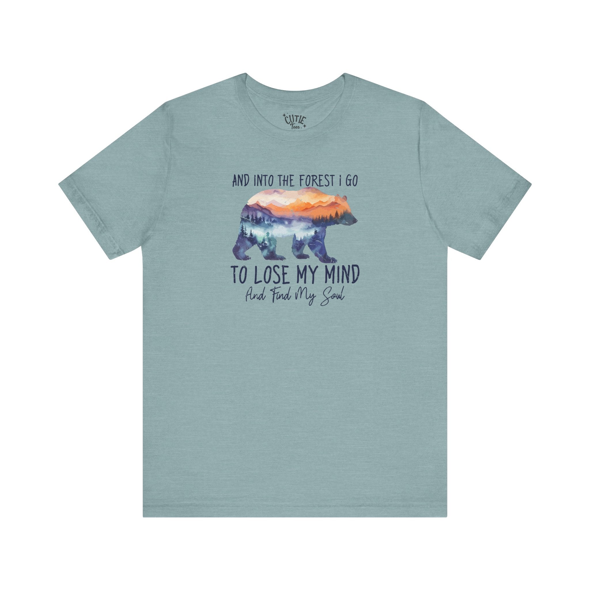 Soul Bear Graphic Tee, Casual T-Shirt, Forest Lover's Tee, Gift for Outdoorsy Friends, Relaxed Vibe Wear, Mindfulness Apparel