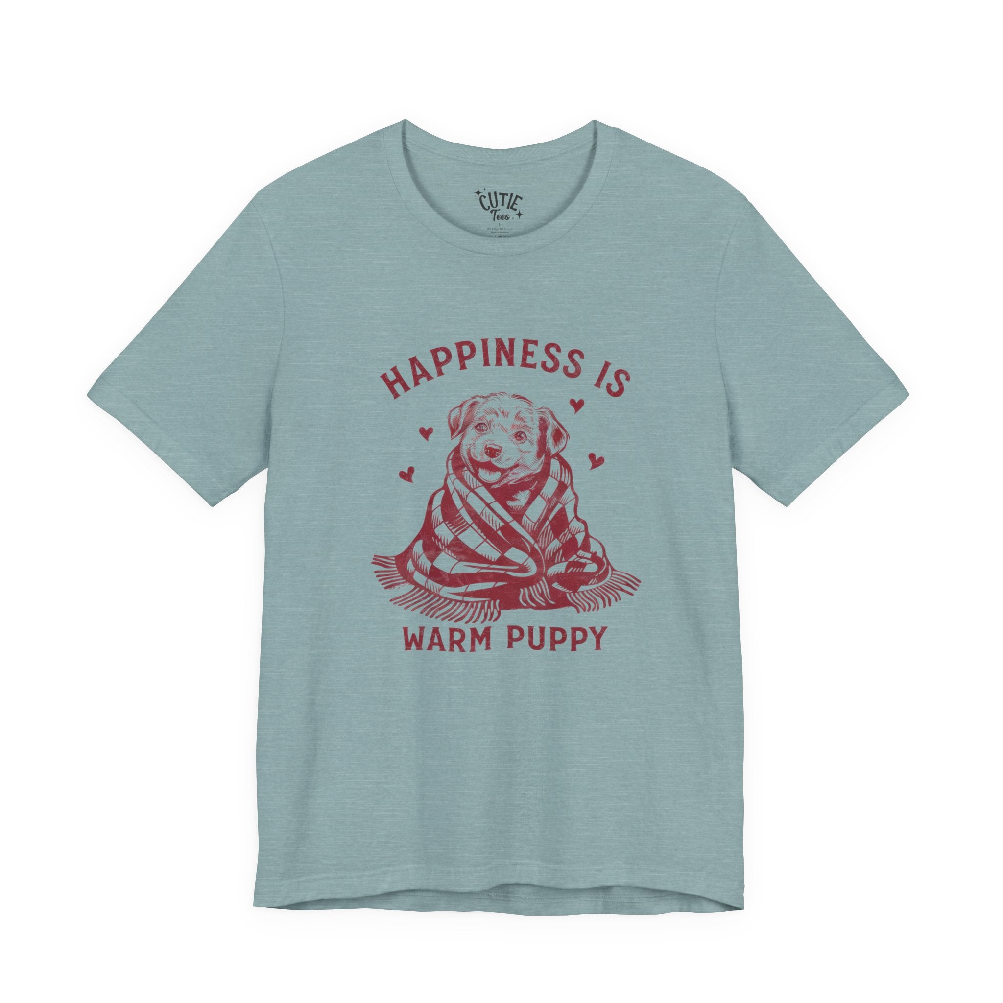 Happiness Is a Warm Puppy Retro Graphic Tee — Heart Puppy Design