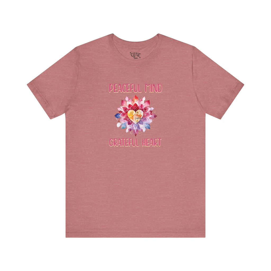 Peaceful Mind Grateful Heart Lotus Tee