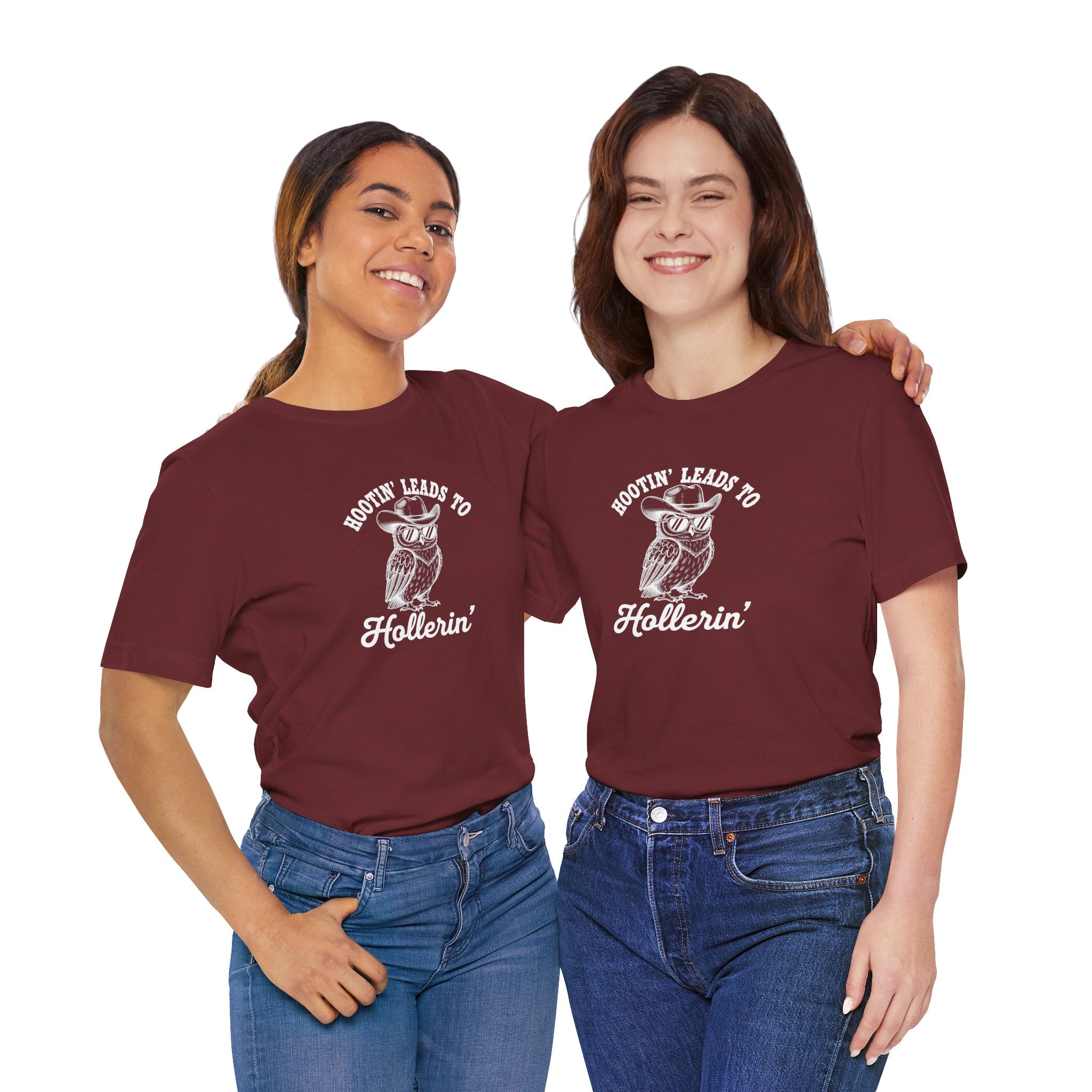 Owl Hootin' Leads to Hollerin' Unisex Tee, Funny Owl T-Shirt, Gift for Owl Lovers, Casual Wear, Animal Lover Apparel
