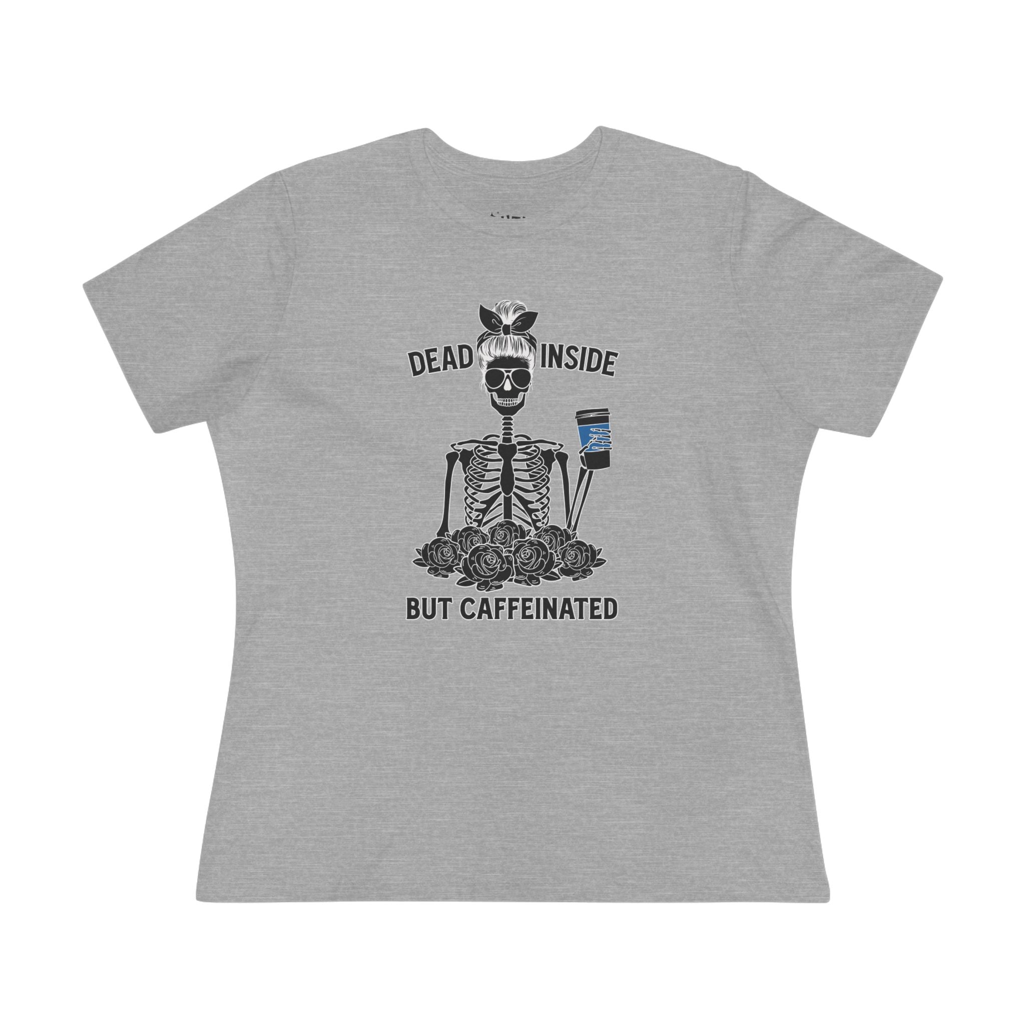 Dead Inside but Caffeinated Shirt,  Caffeine Lovers Tee - Funny Women's T-Shirt, Gift for Coffee Addicts, Halloween Outfit, Casual Wear