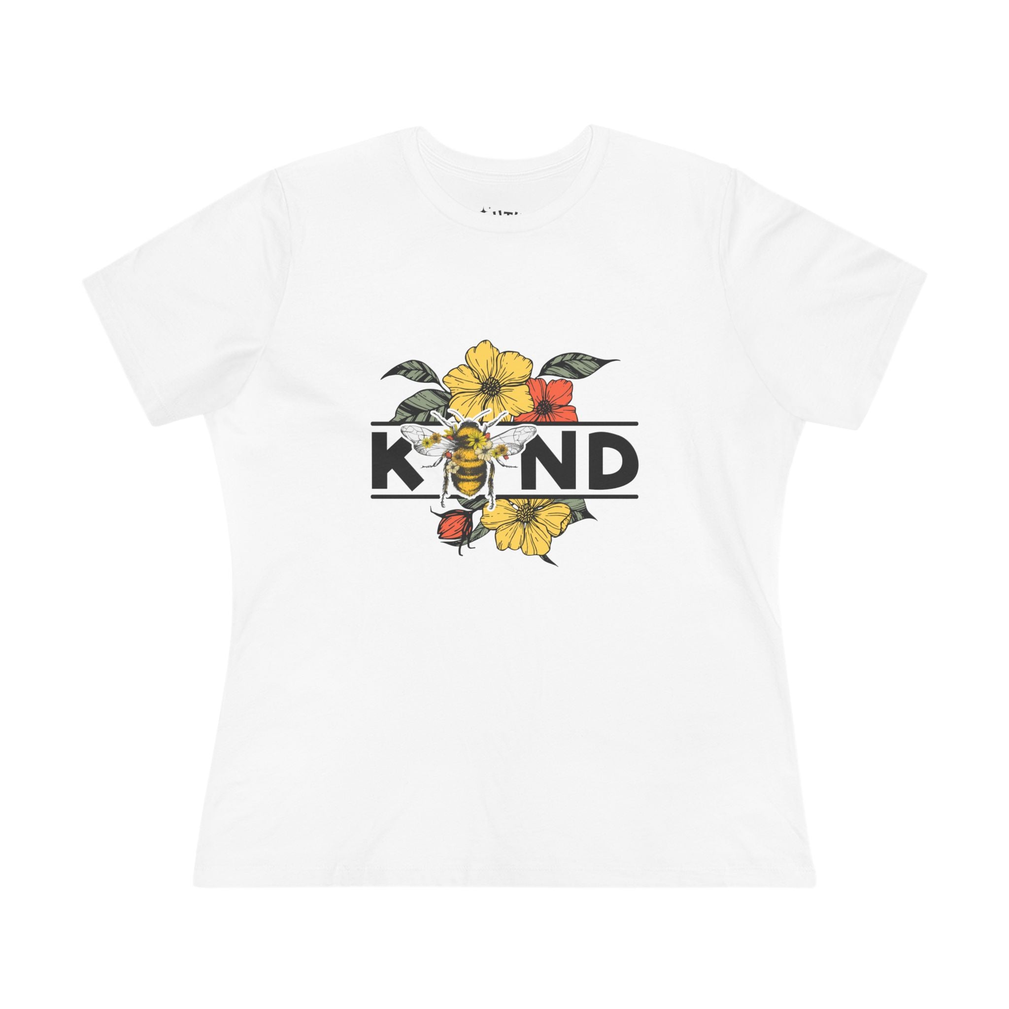 Be Kind Honey Bee Floral Women's Cotton Tee - Inspirational Gift for Her Cutie Tees