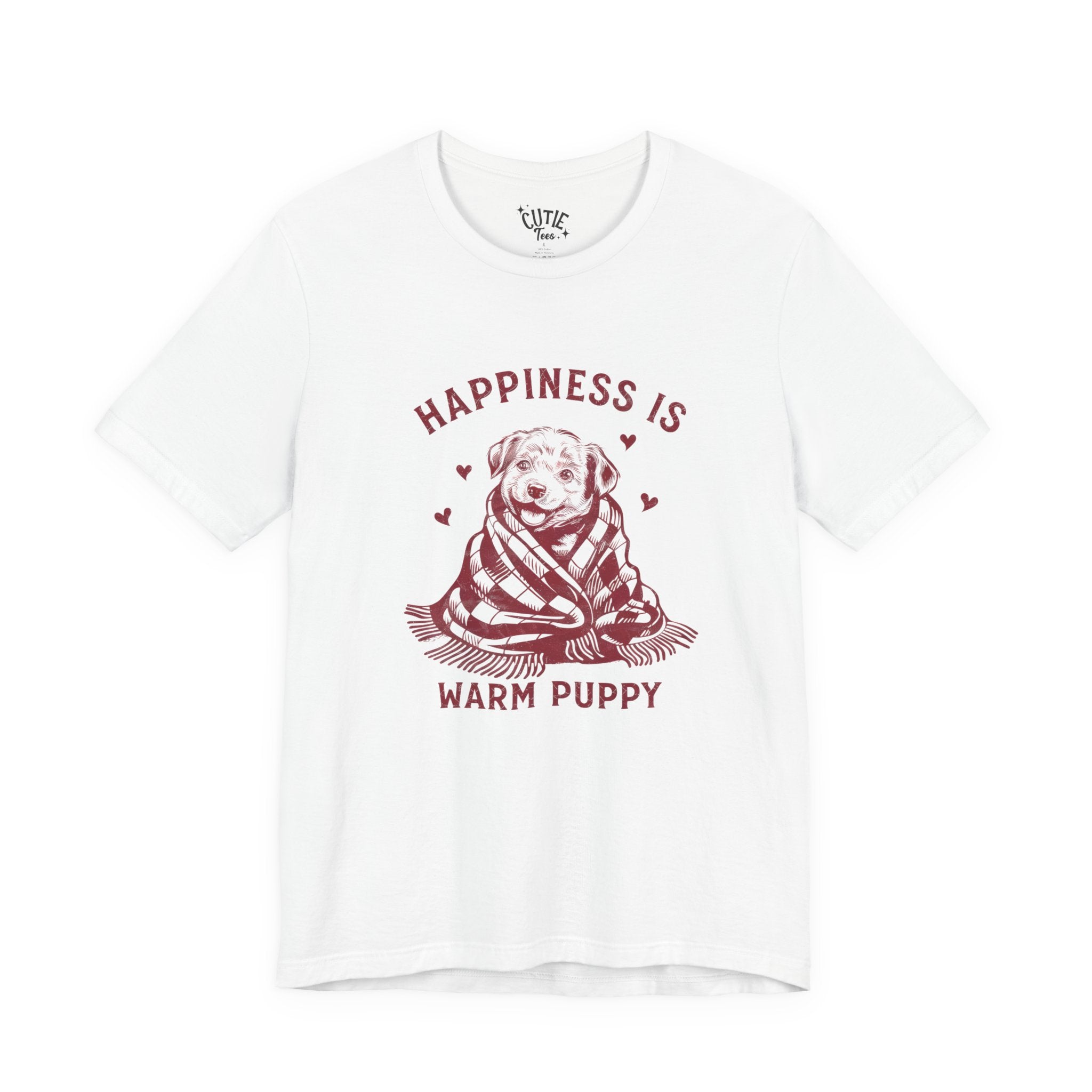 Happiness Is a Warm Puppy Retro Graphic Tee — Heart Puppy Design