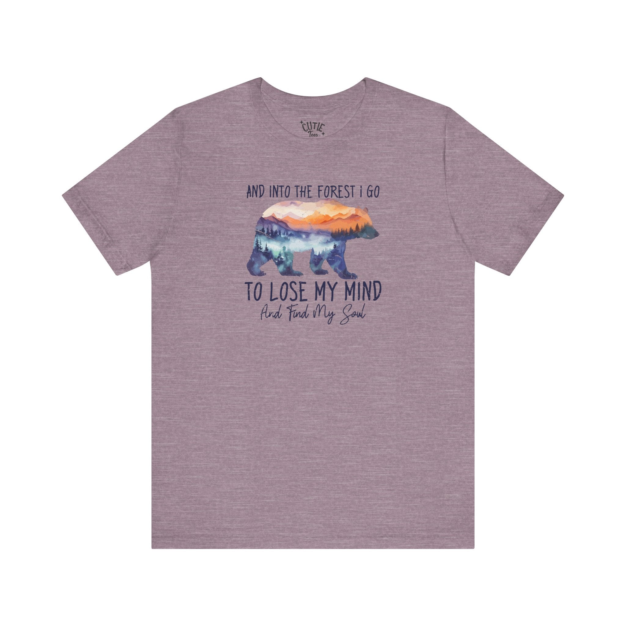 Soul Bear Graphic Tee, Casual T-Shirt, Forest Lover's Tee, Gift for Outdoorsy Friends, Relaxed Vibe Wear, Mindfulness Apparel