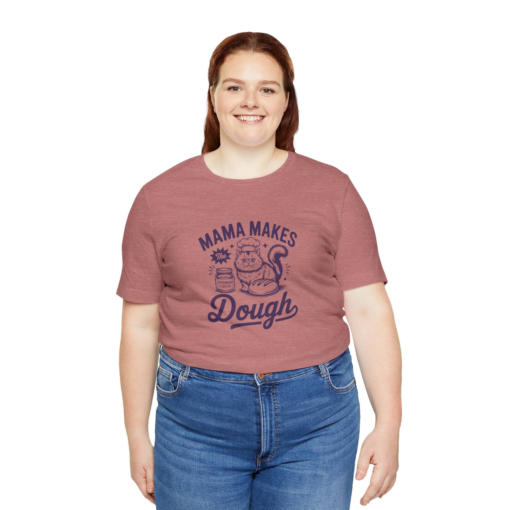 Mama Makes the Dough Cat T-Shirt | Fun Cooking Tee | Gift for Moms | Baking Shirt | Cute Foodie Apparel | Kitchen Lover's Gift