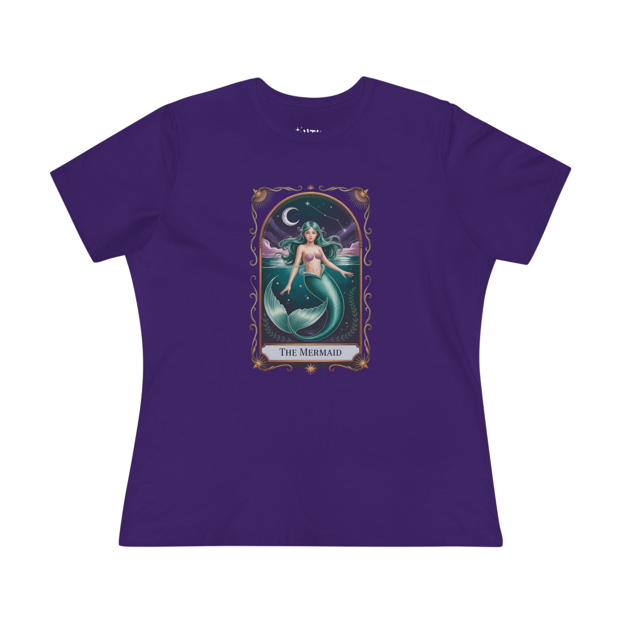 Mermaid Tarot Card Graphic Tee for Women | Cute Summer Top, Beach Wear, Gift for Mermaid Lovers, Casual Style, Fun and Playful