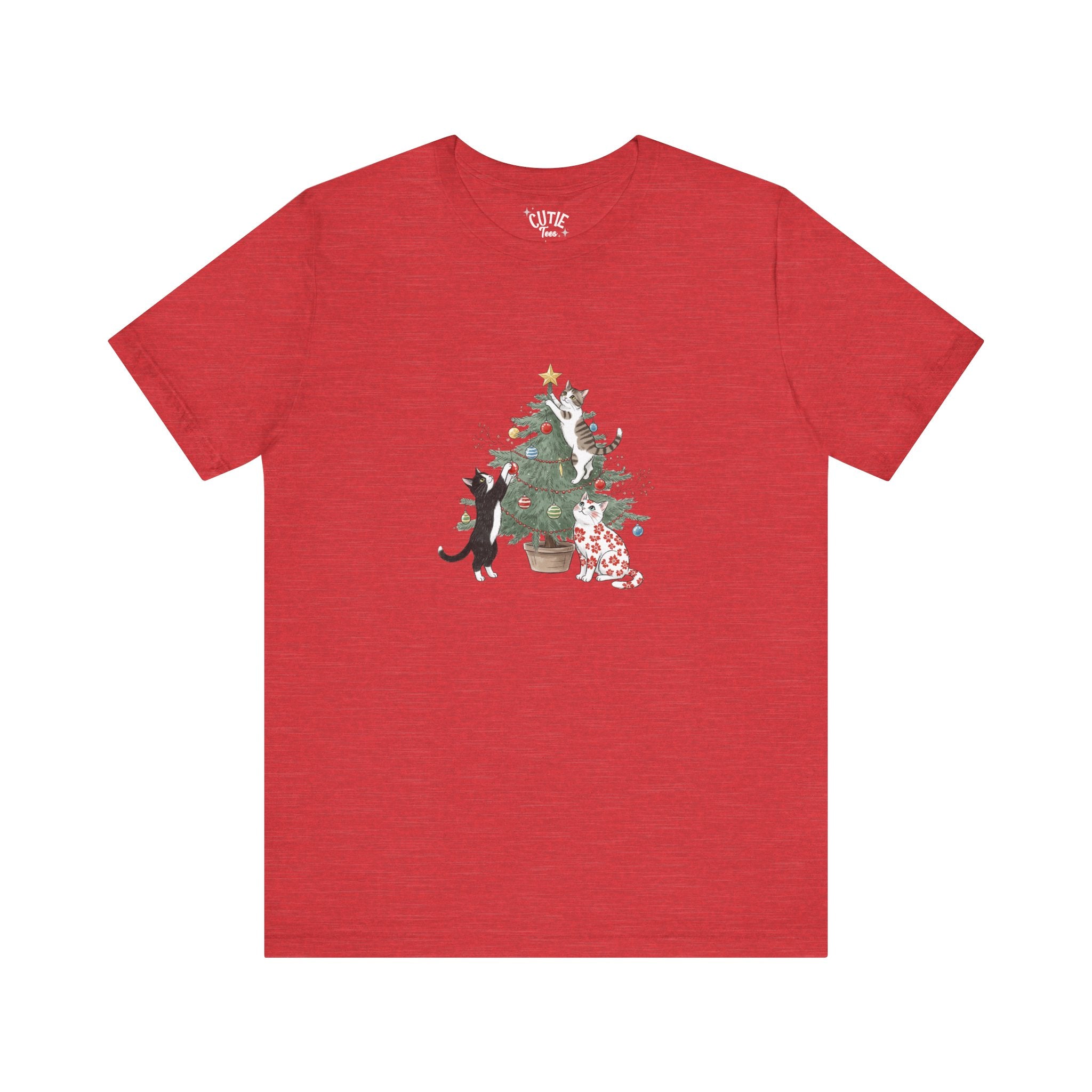 Cat Tee: Cute Cat Lovers Christmas T-Shirt, Holiday Apparel, Pet Lover Gift, Seasonal Outfit, Fun Christmas Decorations