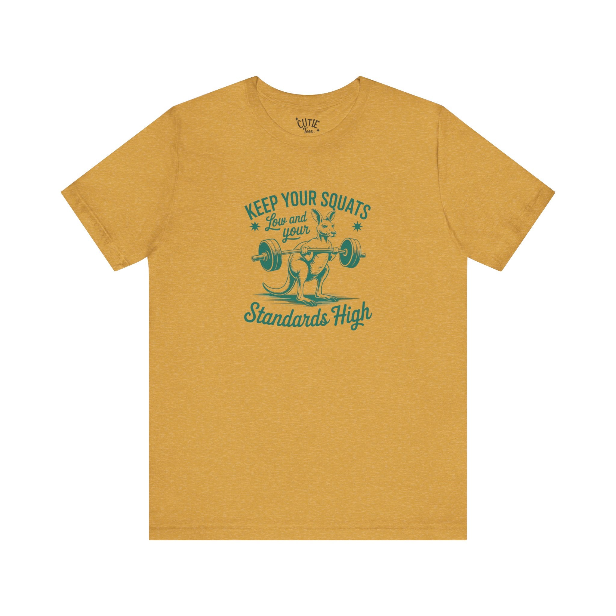 Fitness Tee Kangaroo: Keep Your Squats Low & Standards High, Workout Shirt, Gym Tee, Fitness Gift, Motivational Apparel, Activewear