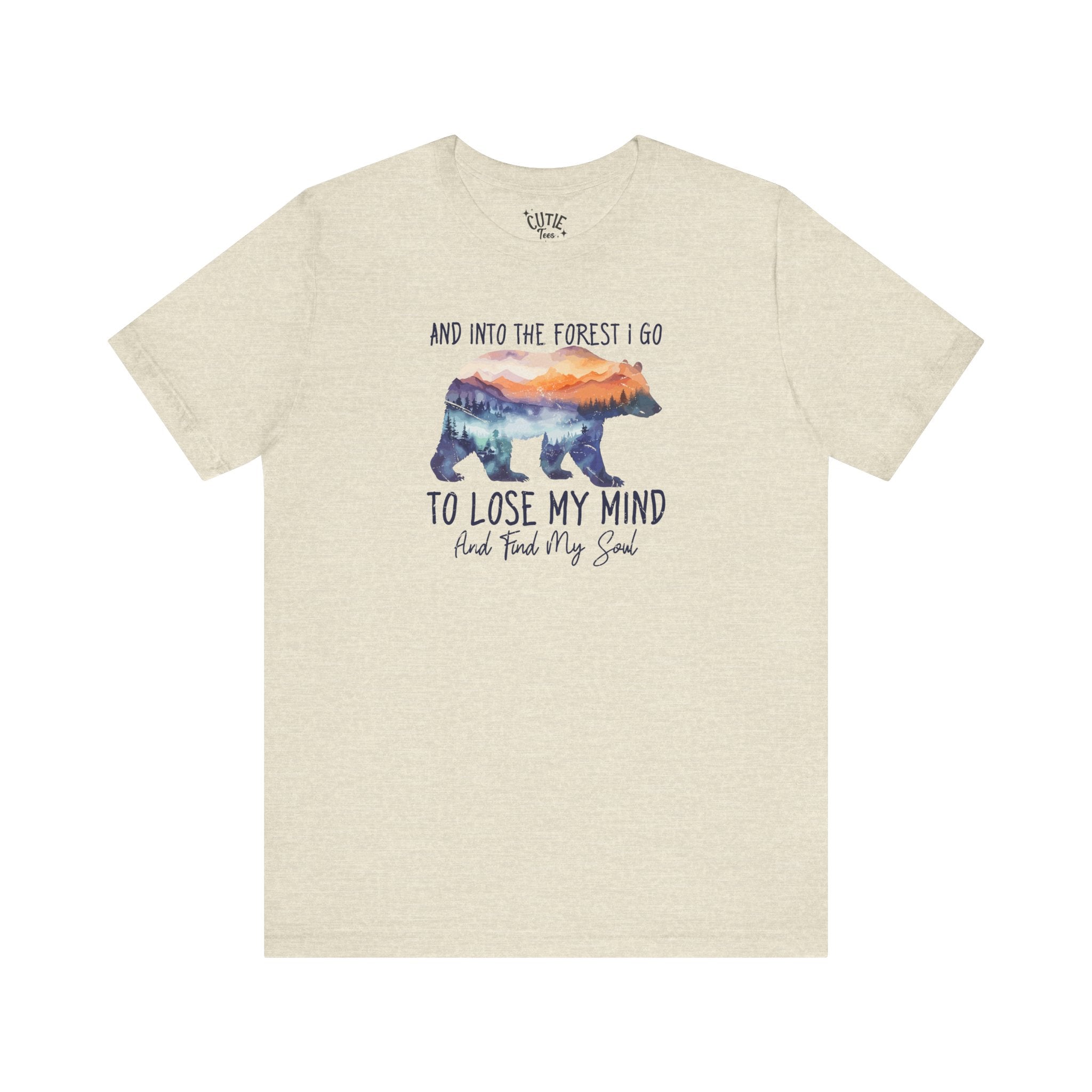 Soul Bear Graphic Tee, Casual T-Shirt, Forest Lover's Tee, Gift for Outdoorsy Friends, Relaxed Vibe Wear, Mindfulness Apparel