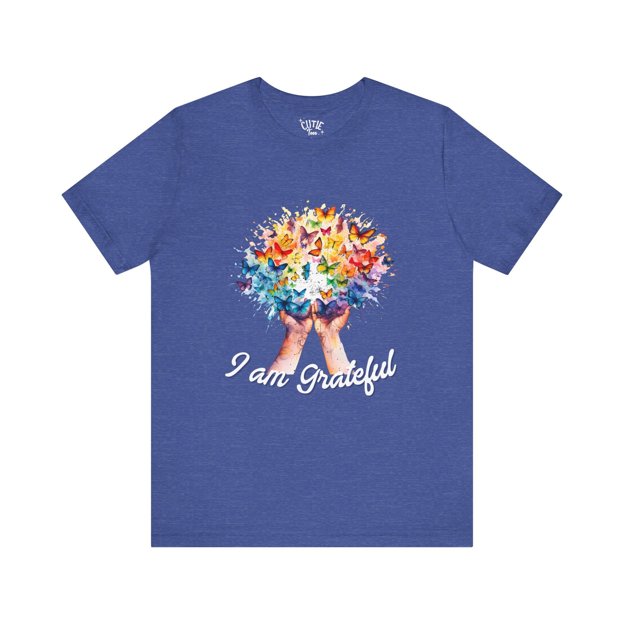 Grateful Butterfly Tee | Unisex Short Sleeve Shirt for Nature Lovers, Inspirational Gift, Comfortable Casual Wear, Eco-Friendly Fashion