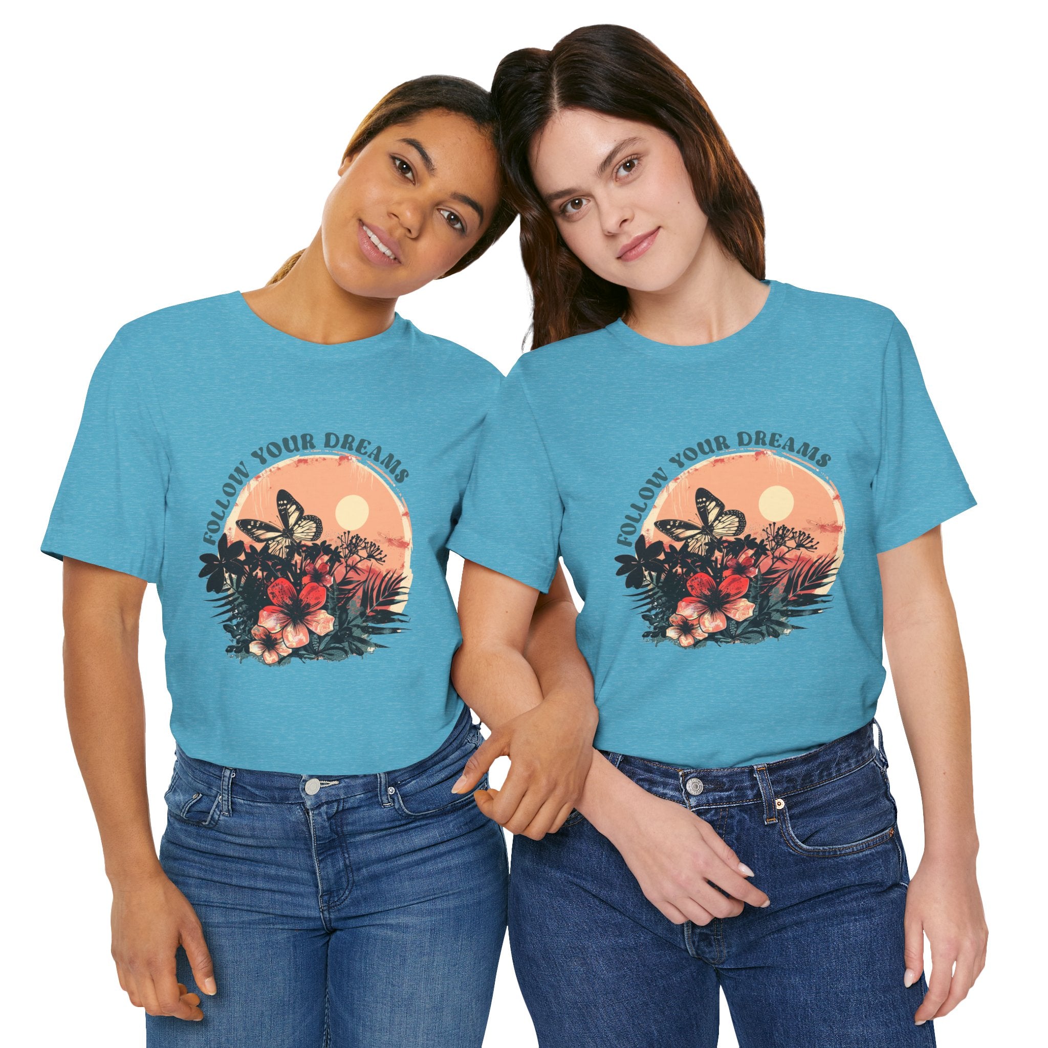 Floral Dreamer Tee - Inspire Belief, Perfect Gift for Teens, Motivation Shirt, Nature Lovers, Birthday, Casual Wear, Unisex Cut