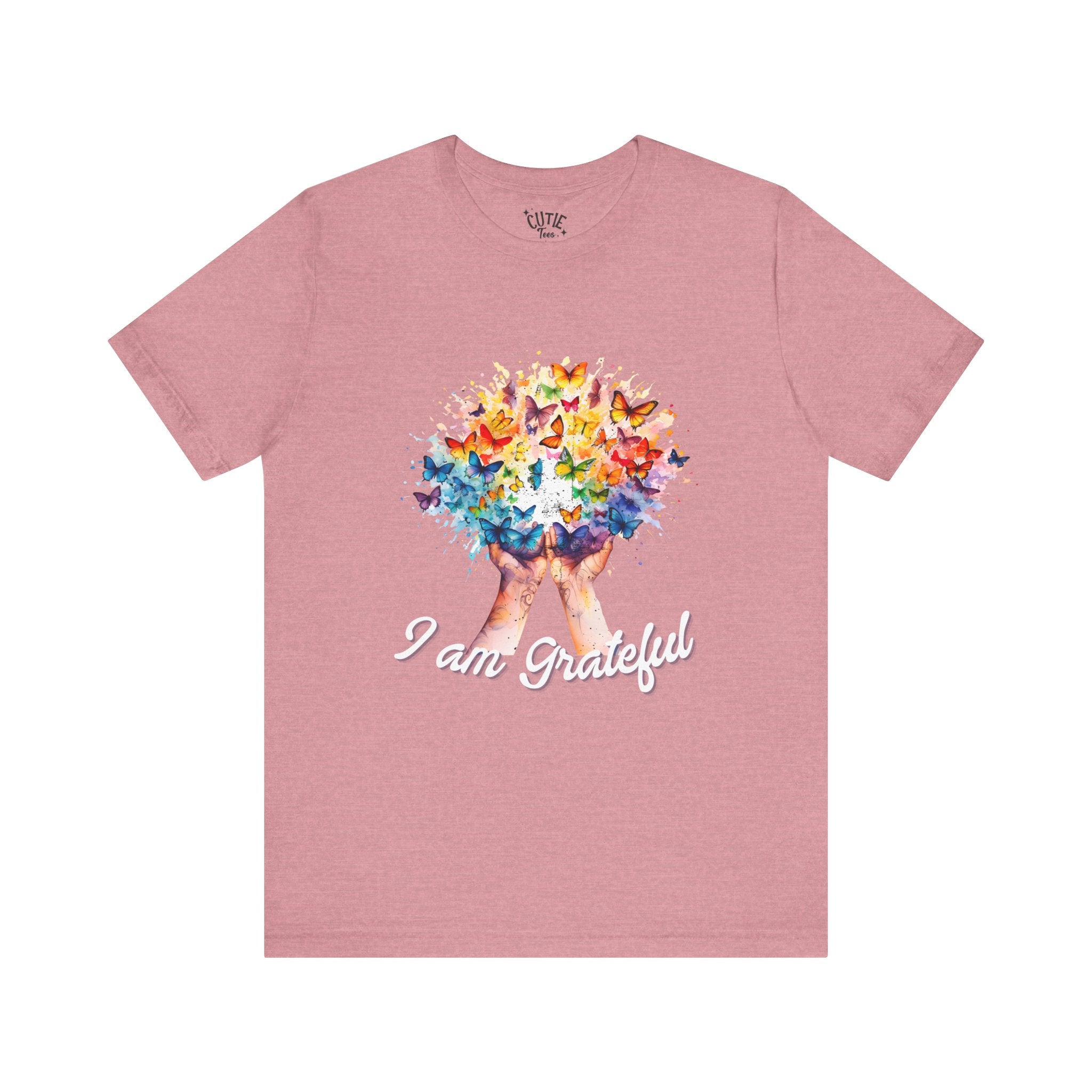 Grateful Butterfly Tee | Unisex Short Sleeve Shirt for Nature Lovers, Inspirational Gift, Comfortable Casual Wear, Eco-Friendly Fashion