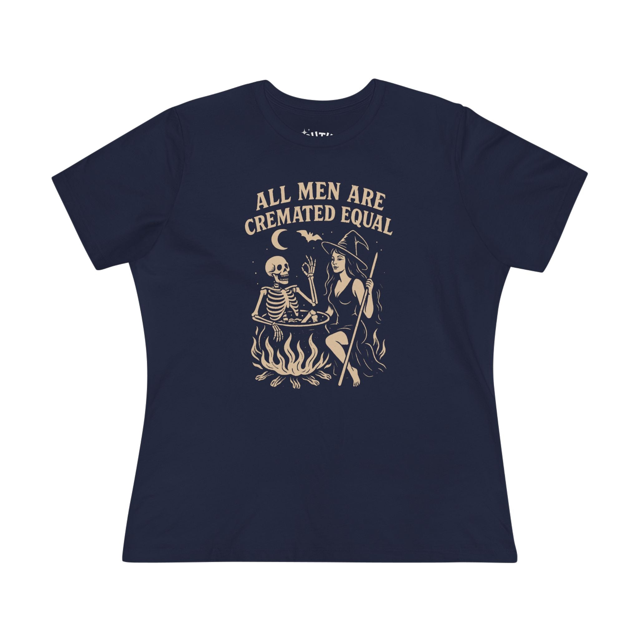All Men Are Cremated Equal Women's Graphic Tee, Halloween Shirt, Witchy Apparel, Cute Tee for Spooky Season, Gift for Her
