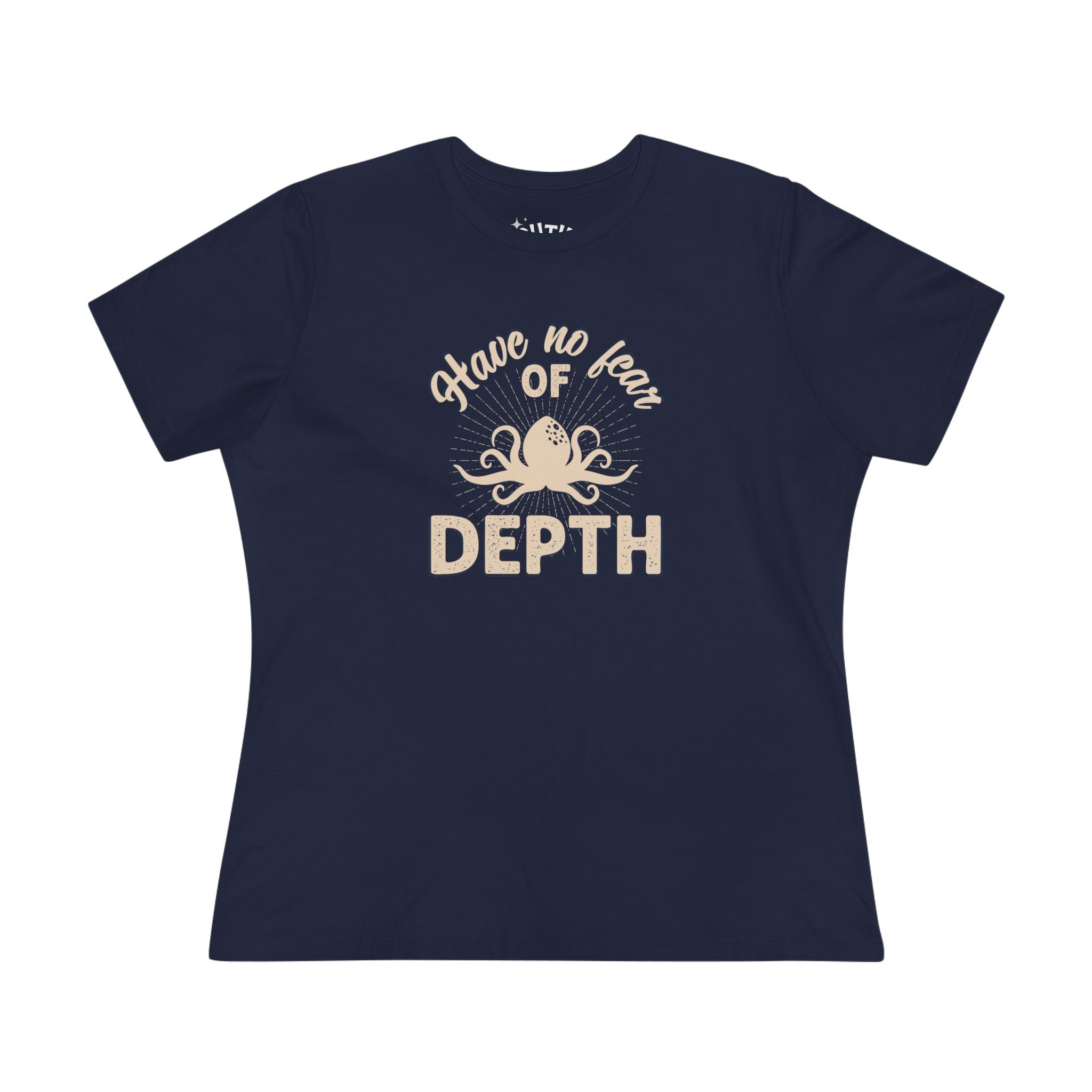 Octopus Women's Cotton Tee, Motivational Graphic T-Shirt for Brave, Strong Women