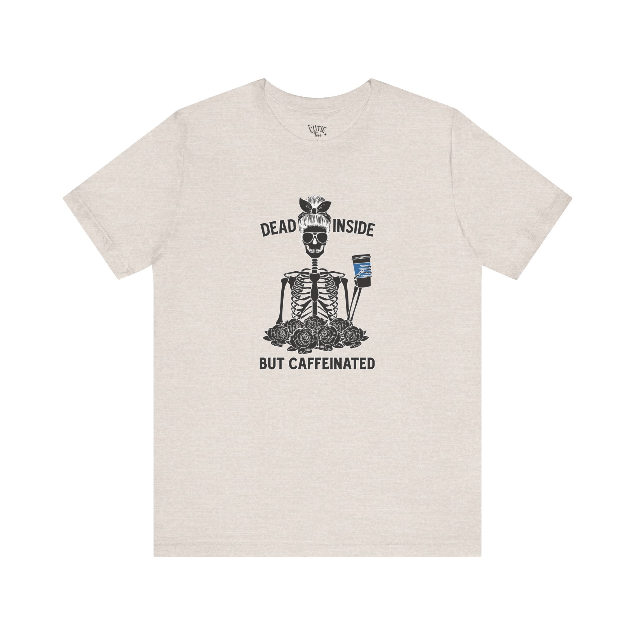 Dead Inside but Caffeinated Women's Tee - Skeleton Coffee Lovers Shirt