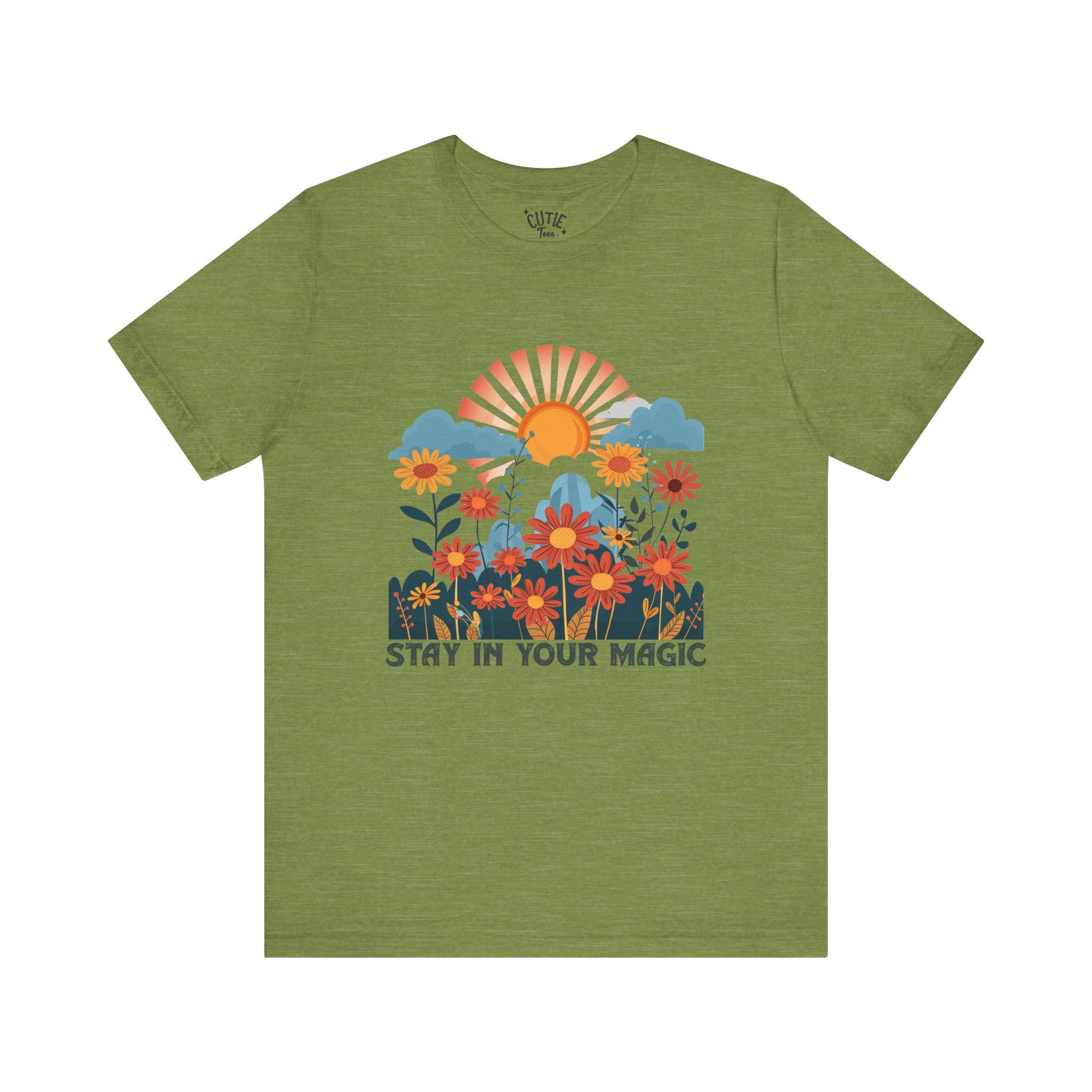 Stay in Your Magic Boho Floral Cotton Tee, Women’s Inspirational Tee, Boho Vibe T-Shirt, Gift for Nature Lovers