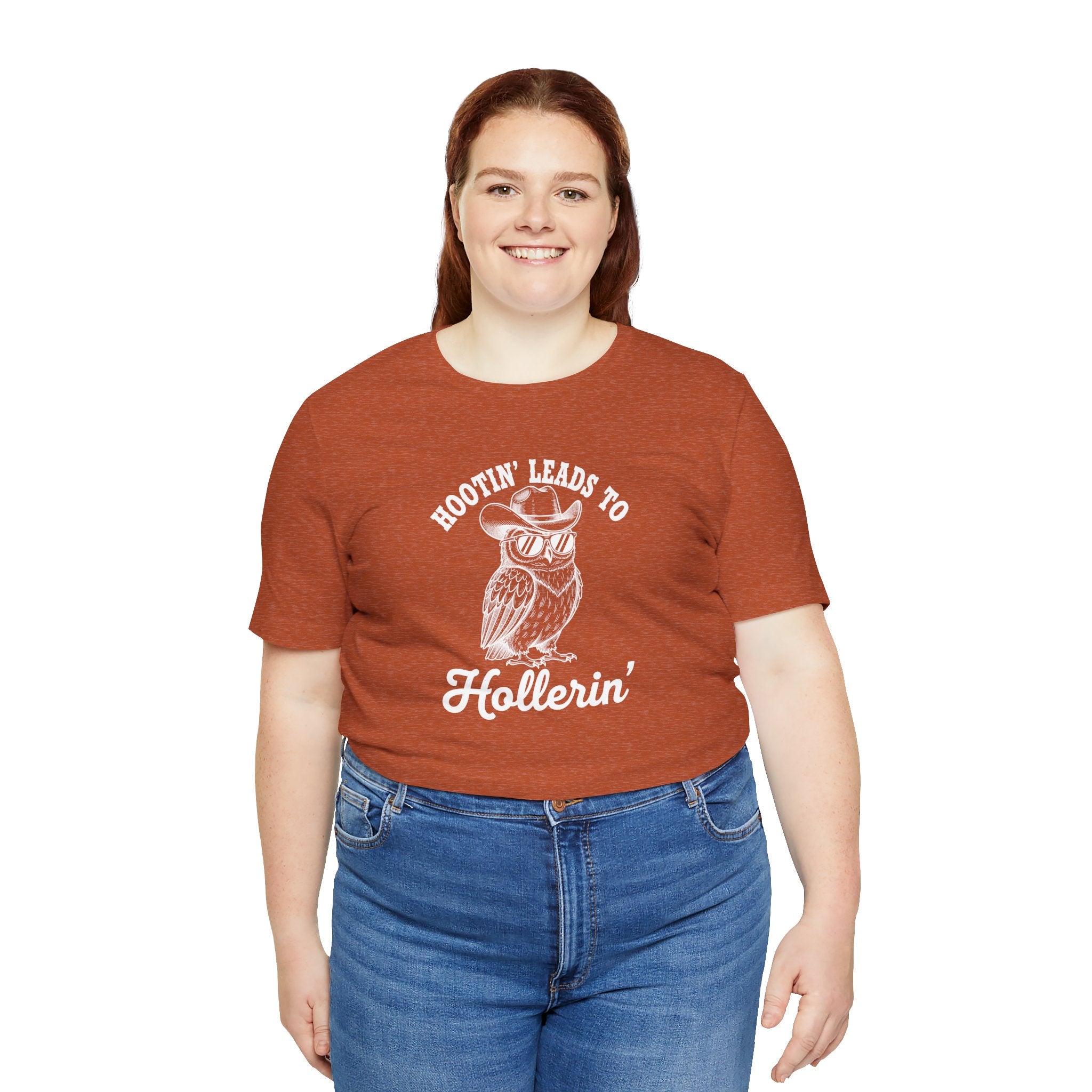 Owl Hootin' Leads to Hollerin' Unisex Tee, Funny Owl T-Shirt, Gift for Owl Lovers, Casual Wear, Animal Lover Apparel