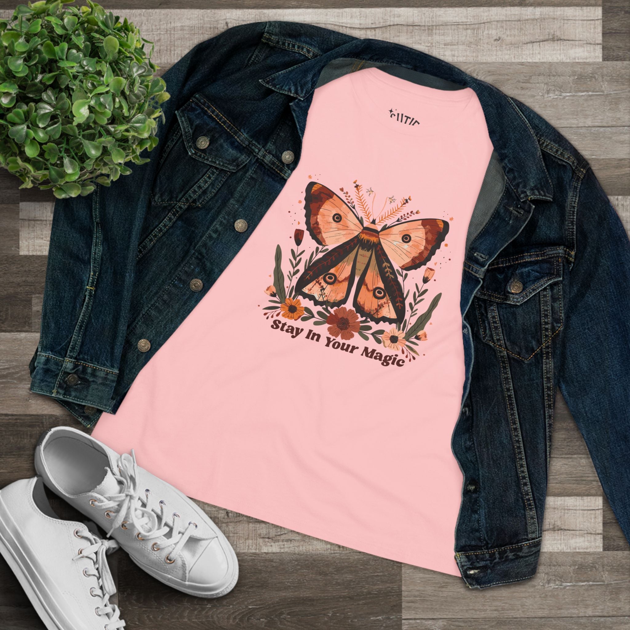 Stay in Your Magic Women's Cotton Tee, Inspirational Butterfly Shirt, Summer Graphic Tee, Gift for Her, Cute Casual Wear, Nature Lover [...]