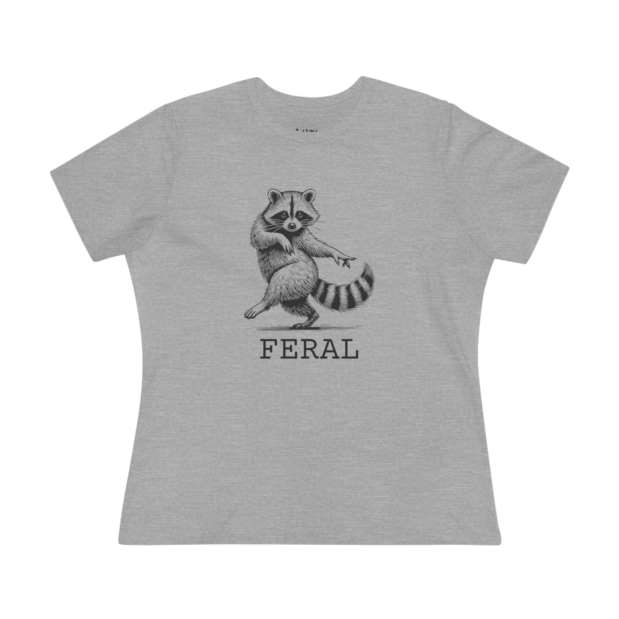 Feral Raccoon Women's Cotton Tee, Cute Animal T-Shirt, Wildlife Lover Gift, Funny Cotton Shirt, Casual Wear Top, Eco-Friendly Tee