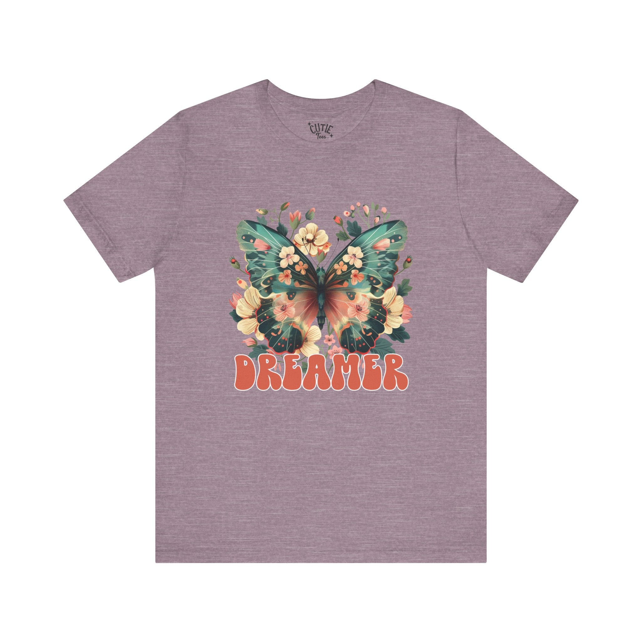 Dreamer Butterfly Unisex Tee, Bohemian Style Shirt, Floral Graphic T-Shirt, Gift for Nature Lovers, Spring Fashion Must-Have