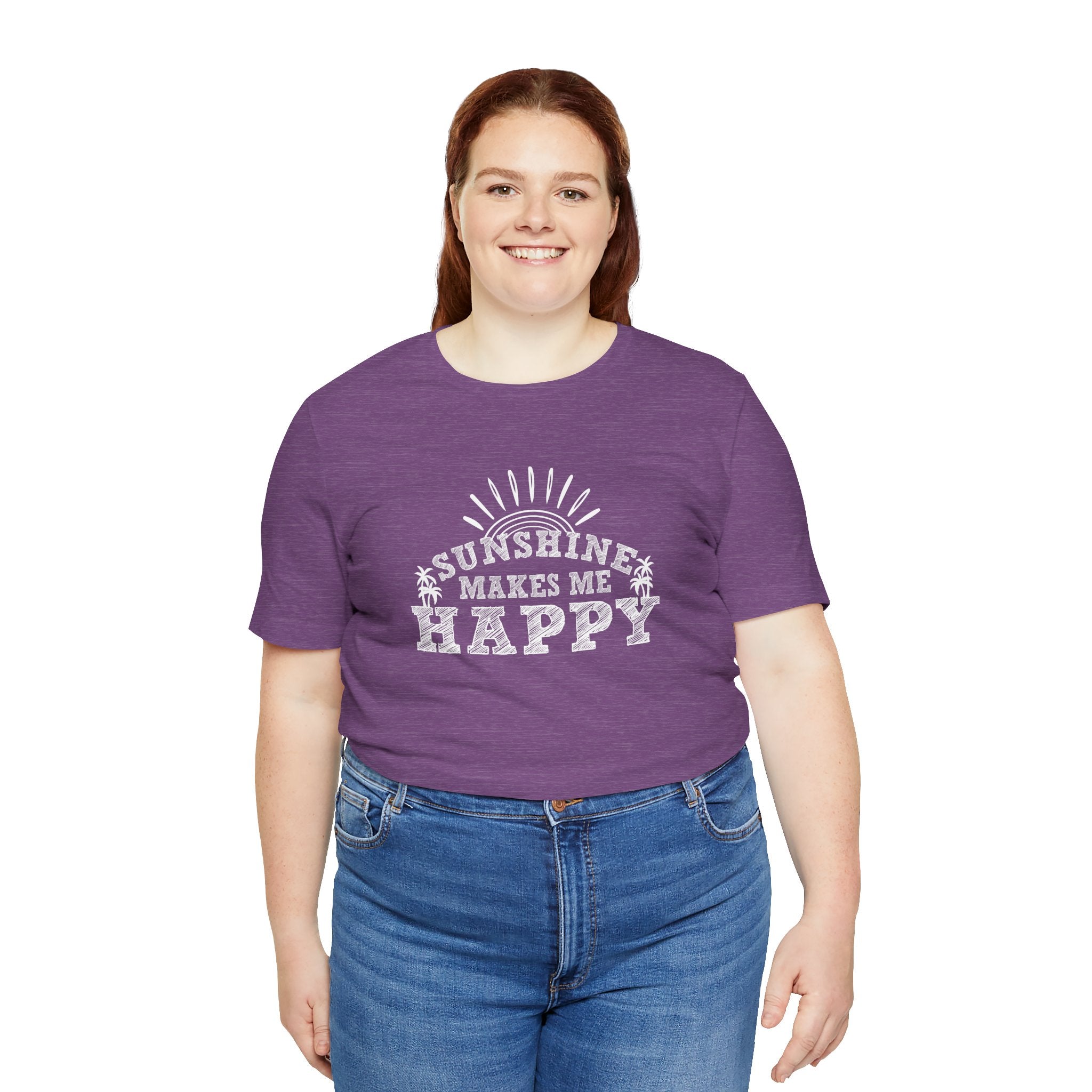 Sunshine Makes Me Happy Tee, Unisex T-Shirt for Positive Vibes, Gift for Friends, Summer Apparel, Motivational Shirt