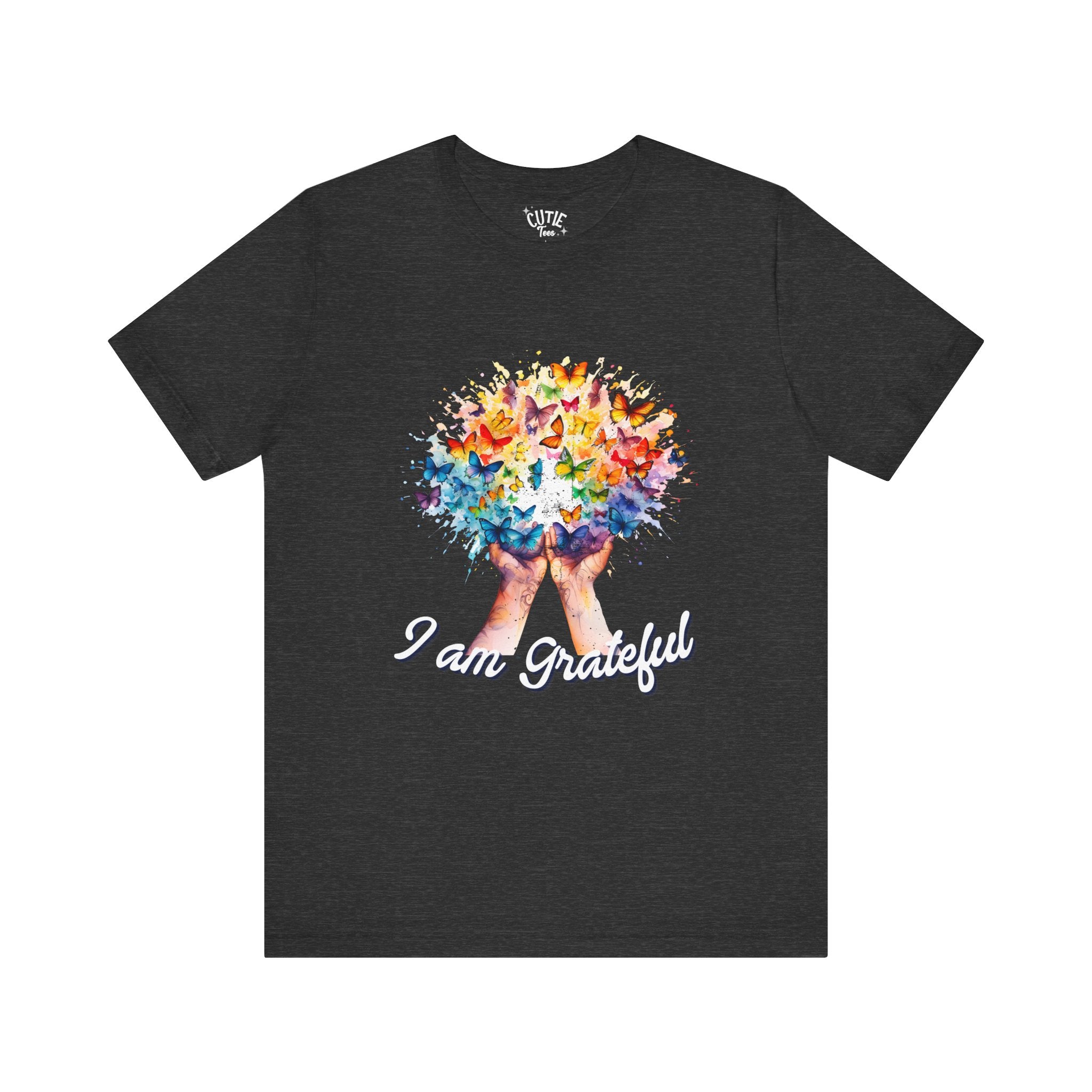 Grateful Butterfly Tee | Unisex Short Sleeve Shirt for Nature Lovers, Inspirational Gift, Comfortable Casual Wear, Eco-Friendly Fashion