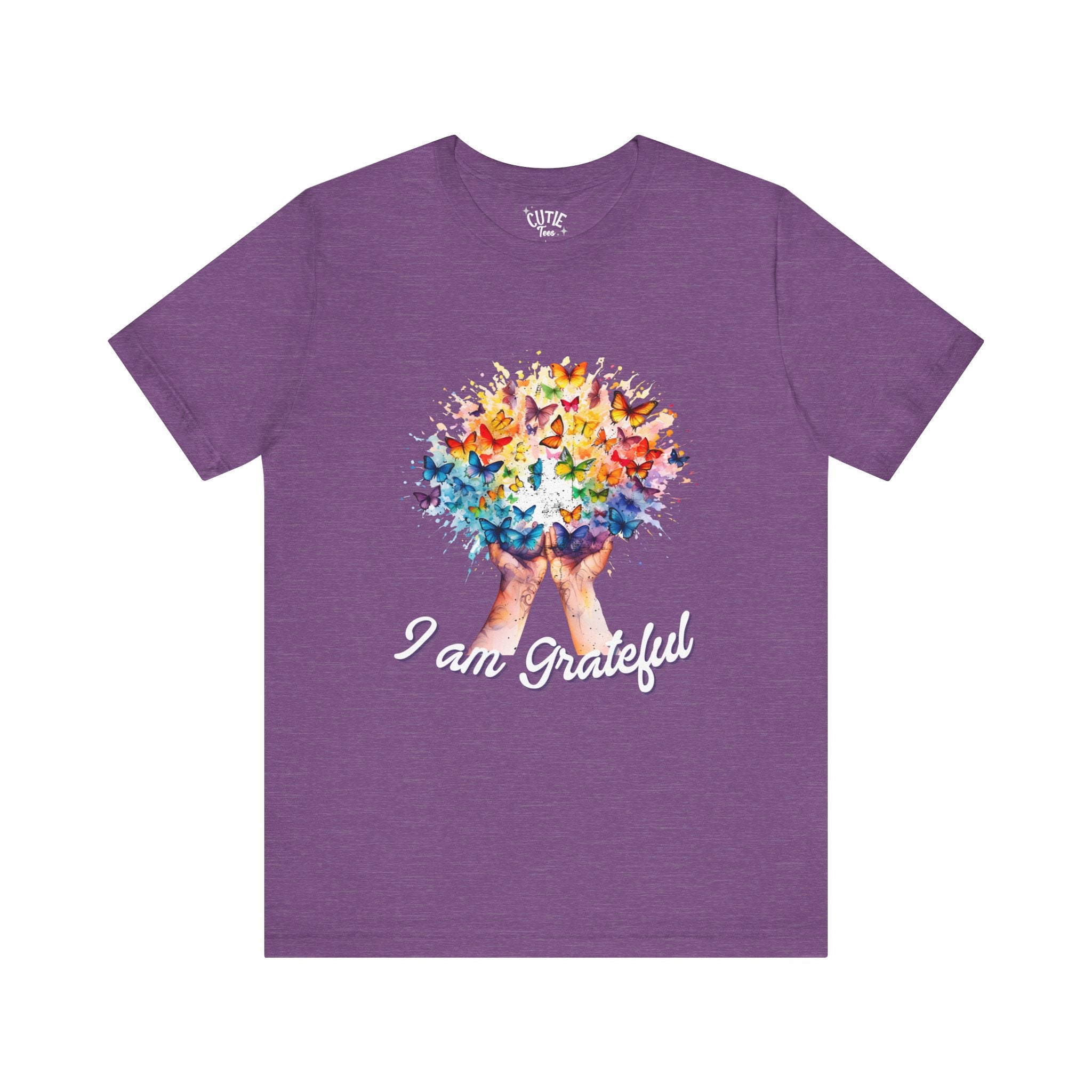 Grateful Butterfly Tee | Unisex Short Sleeve Shirt for Nature Lovers, Inspirational Gift, Comfortable Casual Wear, Eco-Friendly Fashion