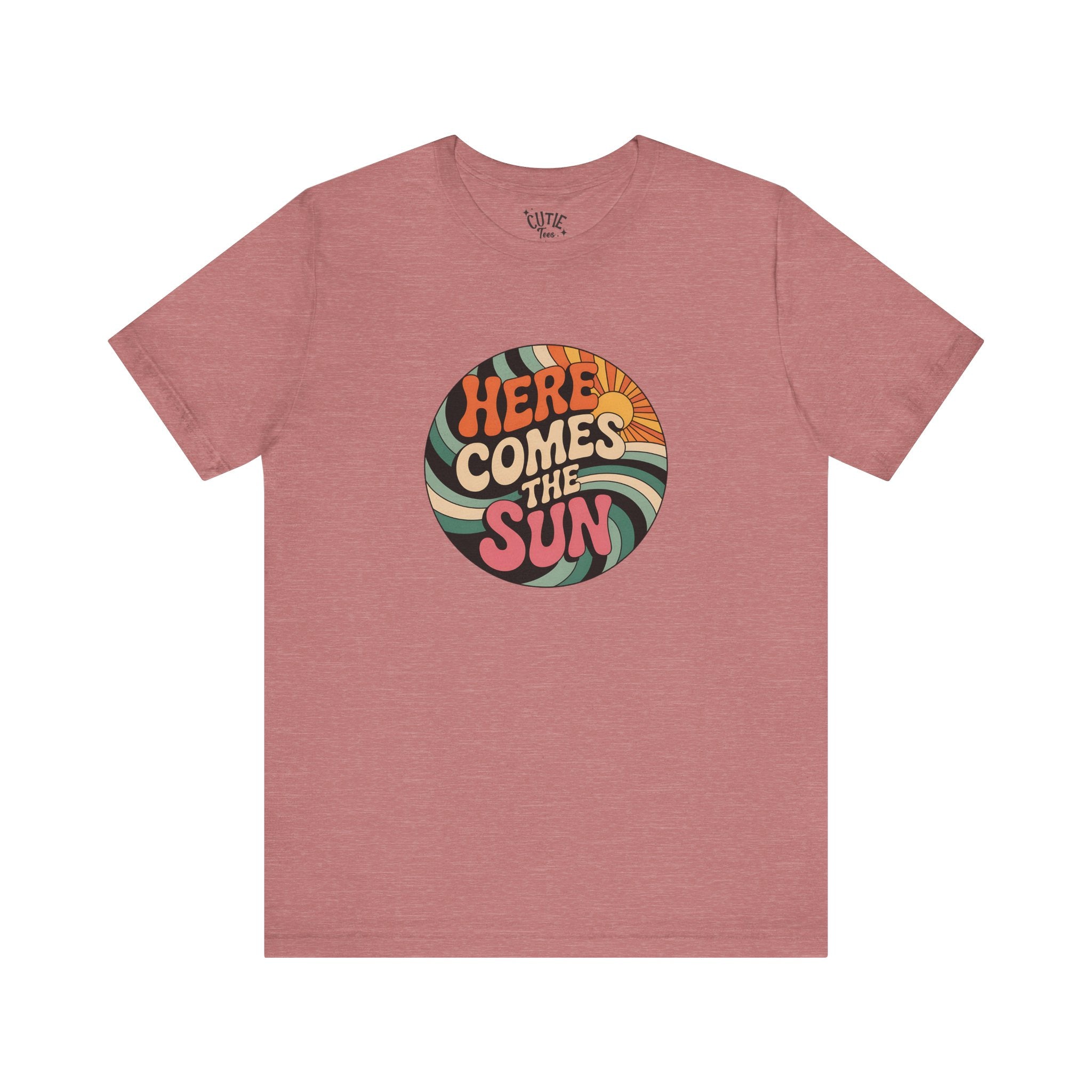 Sun Retro Graphic T-Shirt, Unisex Jersey Tee, Summer Vibes, Gift for Music Lovers, Here Comes the Sun Tee, Festival Wear, Casual Style