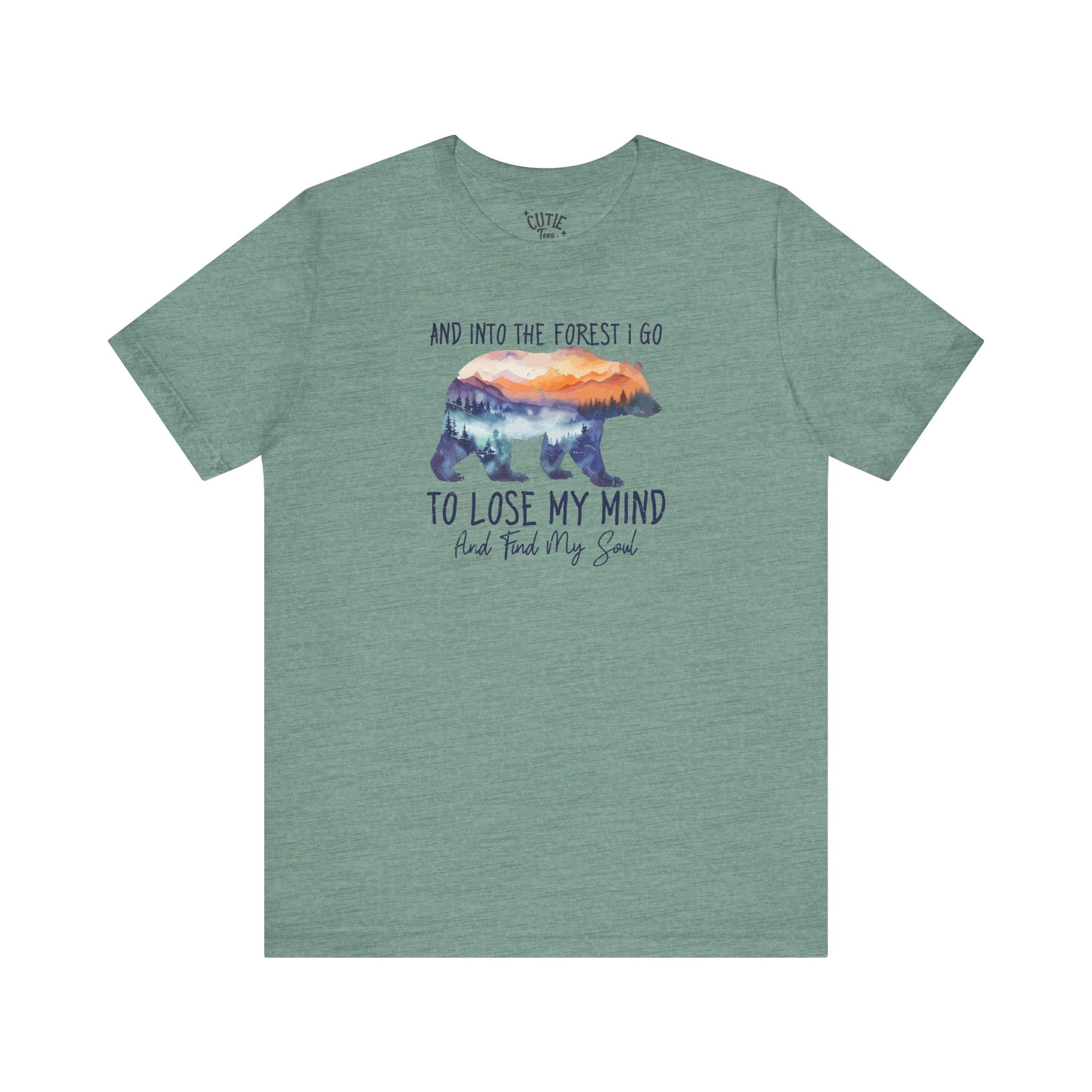 Soul Bear Graphic Tee, Casual T-Shirt, Forest Lover's Tee, Gift for Outdoorsy Friends, Relaxed Vibe Wear, Mindfulness Apparel