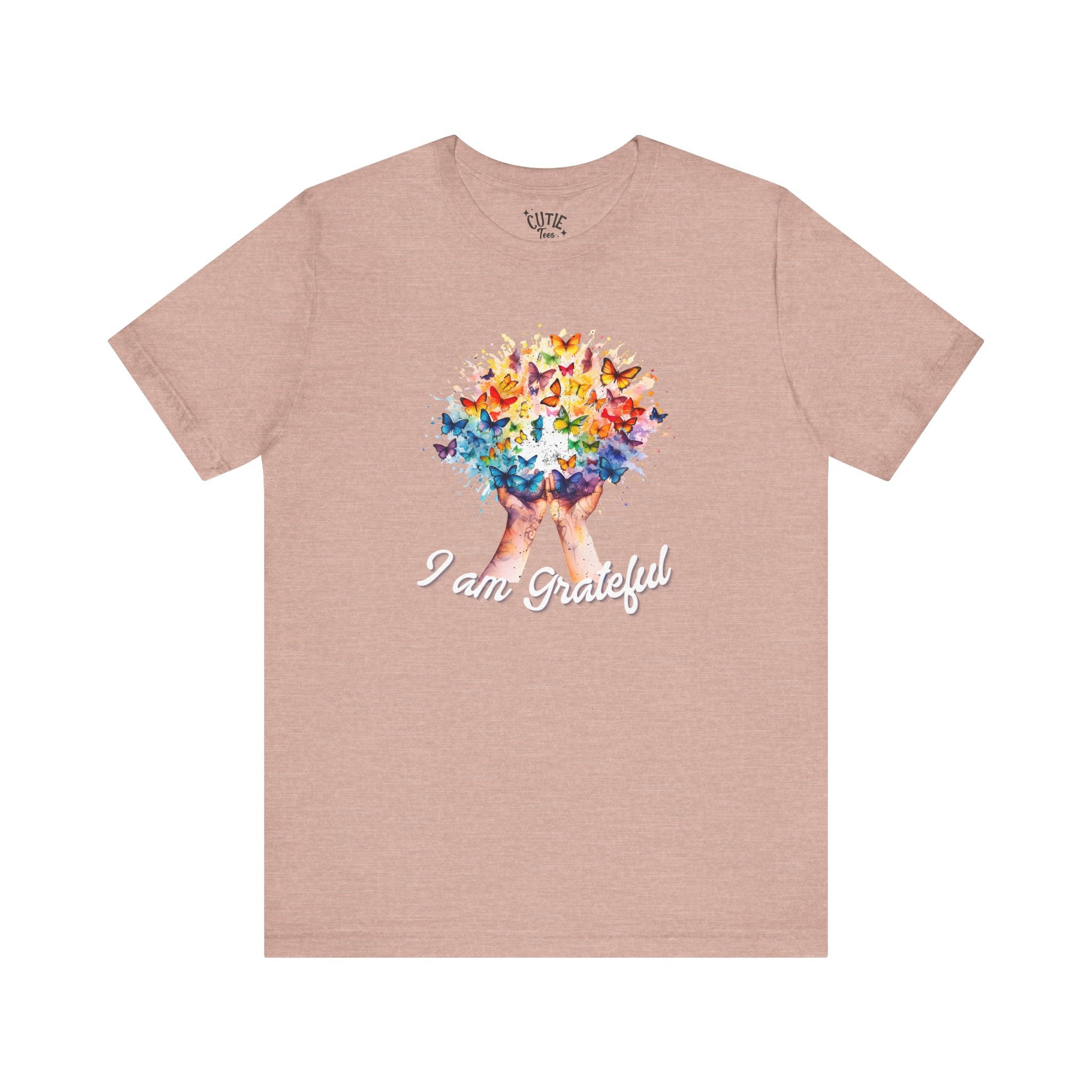 Grateful Butterfly Tee | Unisex Short Sleeve Shirt for Nature Lovers, Inspirational Gift, Comfortable Casual Wear, Eco-Friendly Fashion