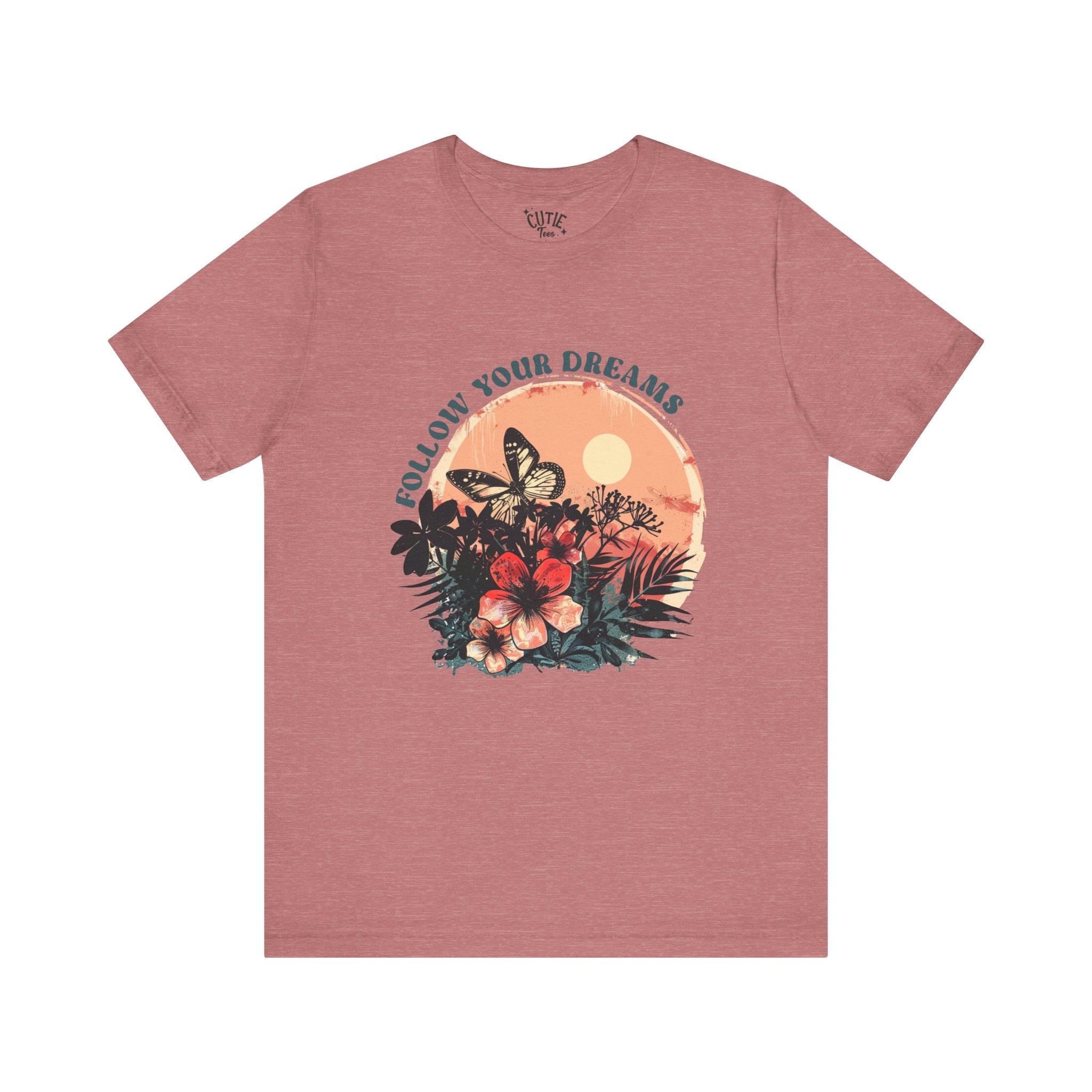 Floral Dreamer Tee - Inspire Belief, Perfect Gift for Teens, Motivation Shirt, Nature Lovers, Birthday, Casual Wear, Unisex Cut