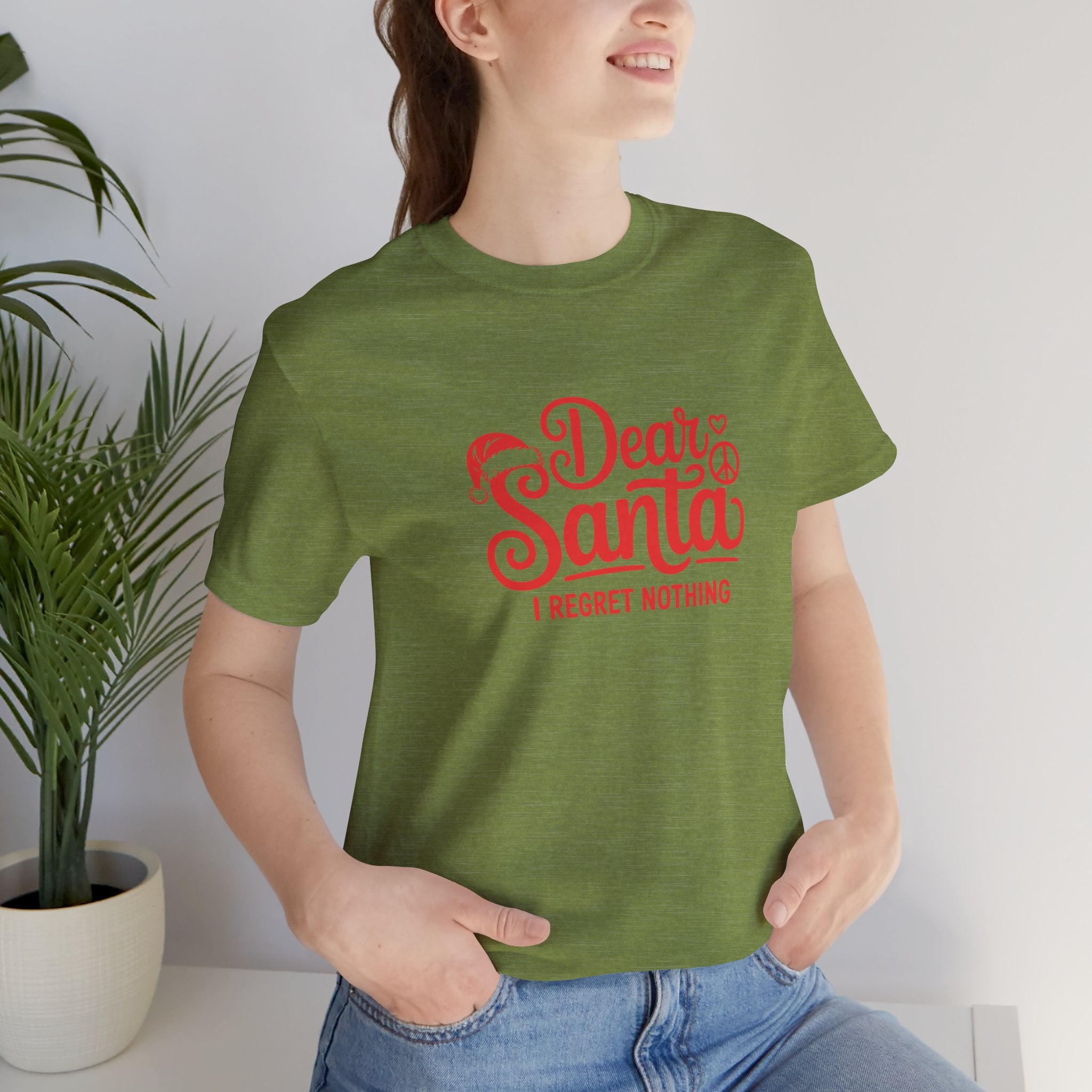 Dear Santa I Regret Nothing Unisex Tee, Christmas Shirt, Holiday Gift, Funny T-Shirt, Santa Joke Gift, Unisex Christmas Apparel