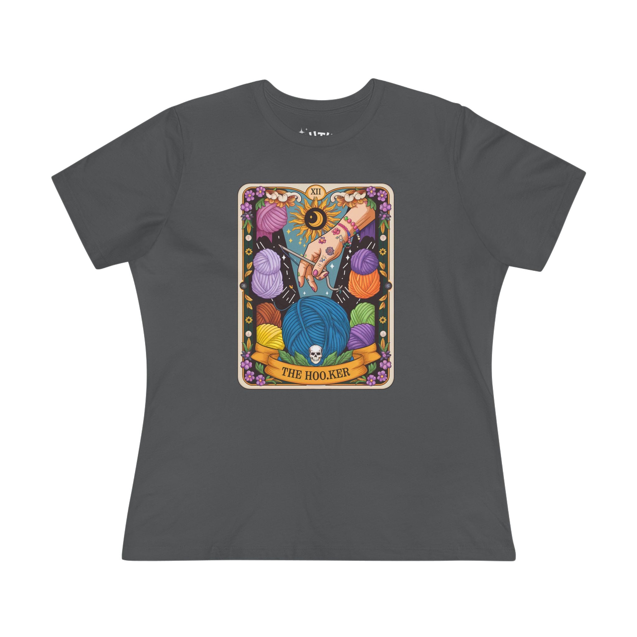 Crochet Hooker Women's Graphic Tee with Tarot Design - The Hooker, Perfect for Tarot Lovers, Spiritual Gifts, Birthday Apparel, Casual Wear, Witchy Style